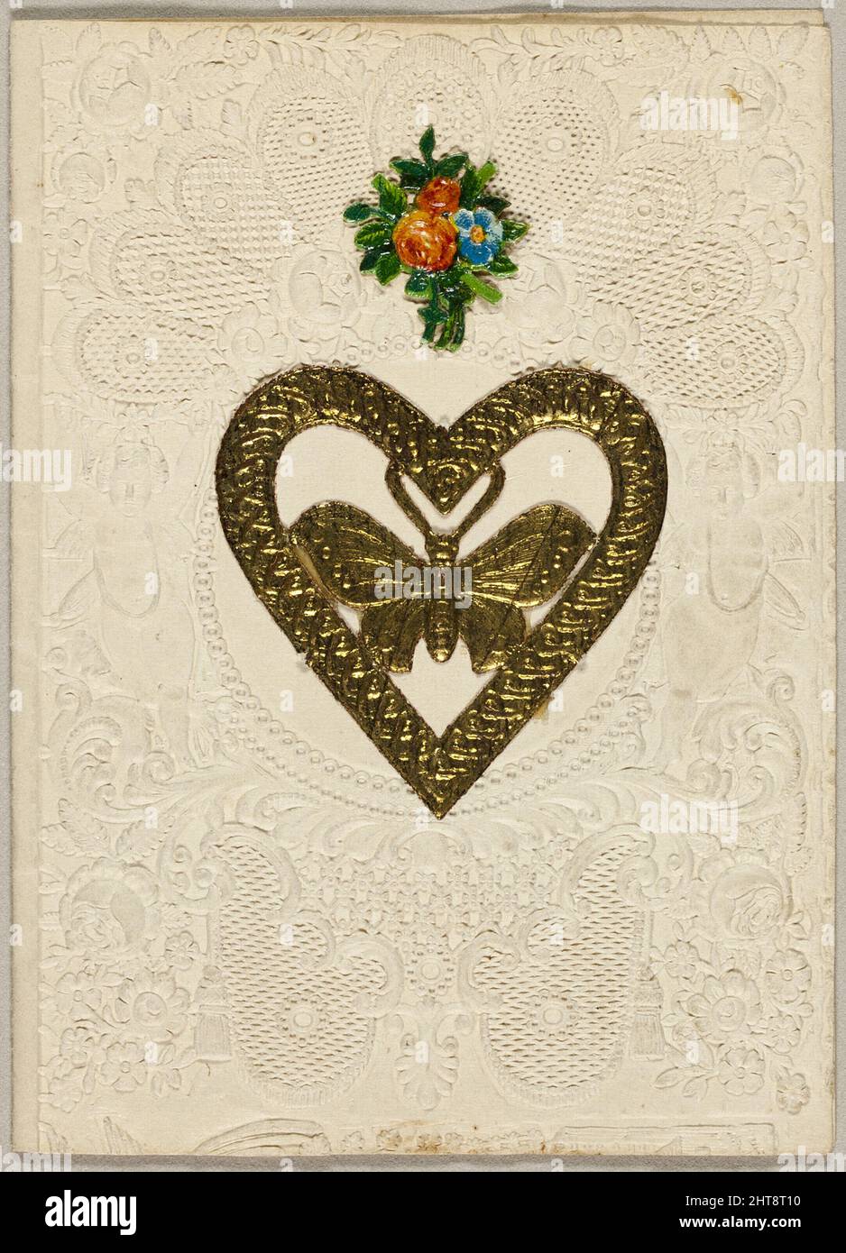 Untitled Valentine (Mariposa en el Corazón), 1850/60. Foto de stock
