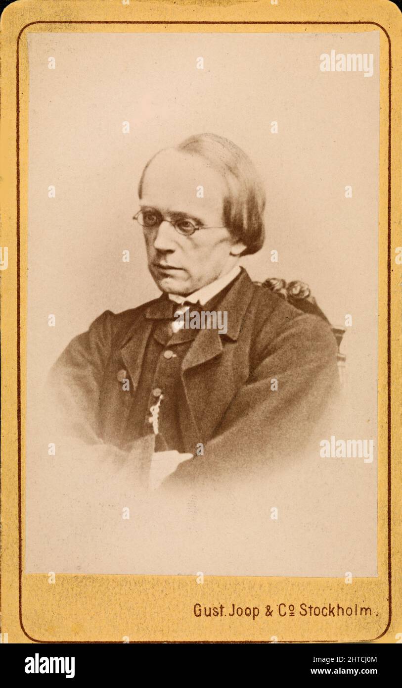 Retrato del compositor Halfdan Kjerulf (1815-1868). Colección privada. Foto de stock