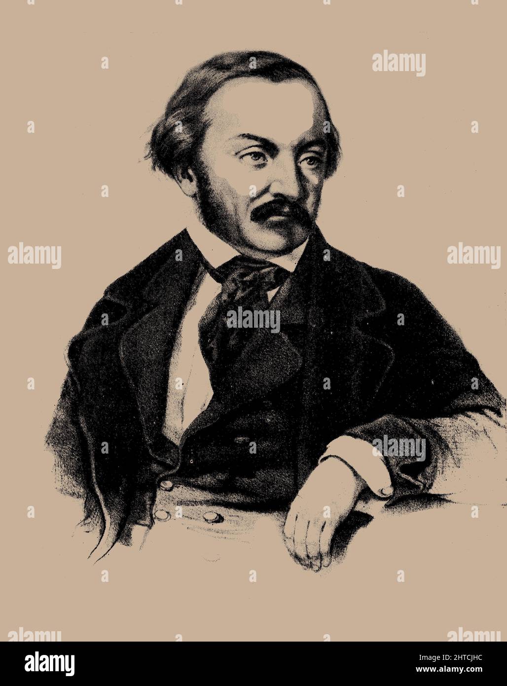 Retrato del compositor Alexander Egorovich Varlamov (1801-1848). Colección privada. Foto de stock