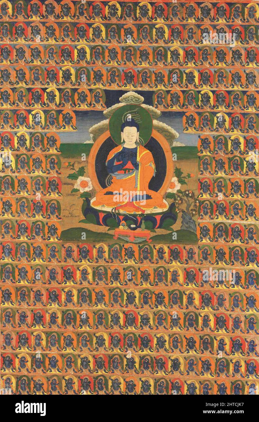 Thangka de Nagarjuna, siglo 18th. Colección privada. Foto de stock