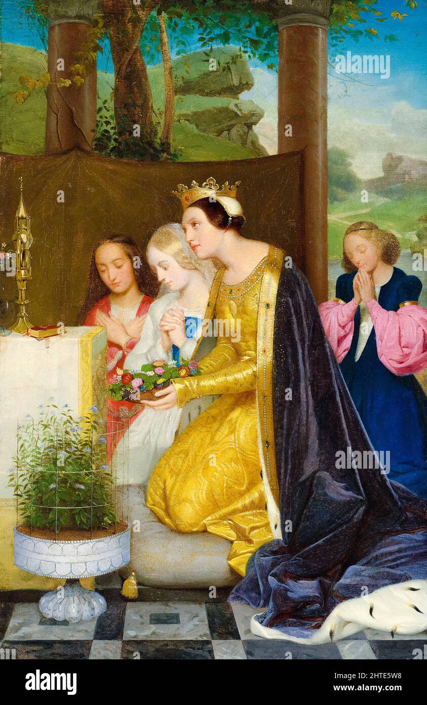 Sainte Amélie, Reine de Hongrie (Saint Amélie, Reina de Hungría), óleo sobre pintura de lienzo de Paul Delaroche, 1831 Foto de stock