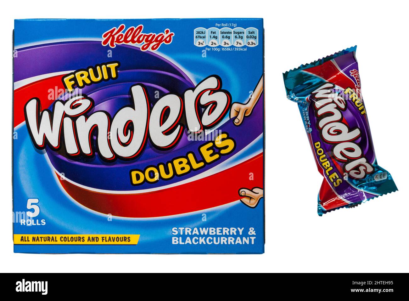 Caja de Kelloggs Fruit Winders Dobles Fresa y grosella negra Todos los