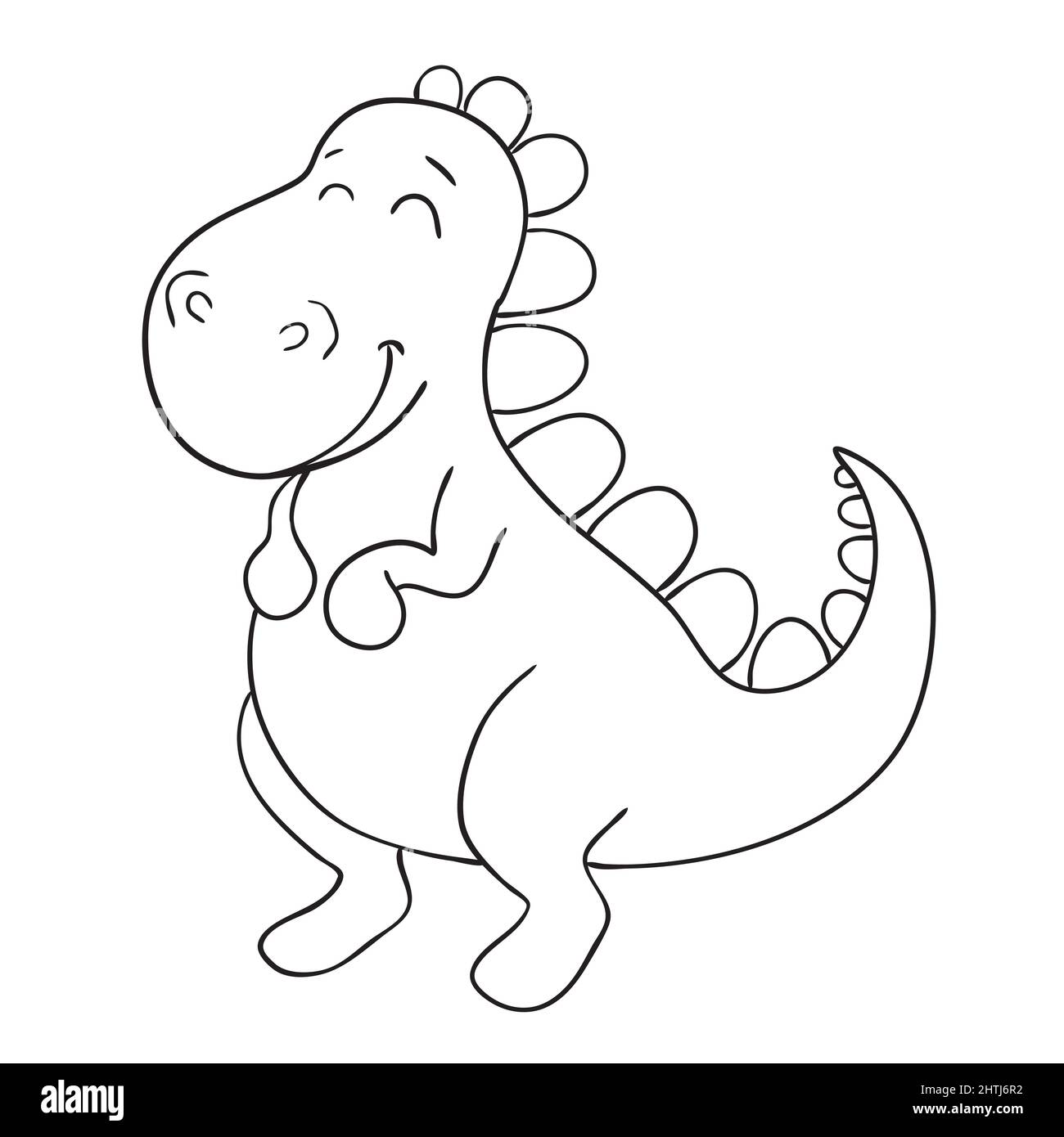 Dibujos animados de dinosaurios Imágenes de stock en blanco y negro - Alamy