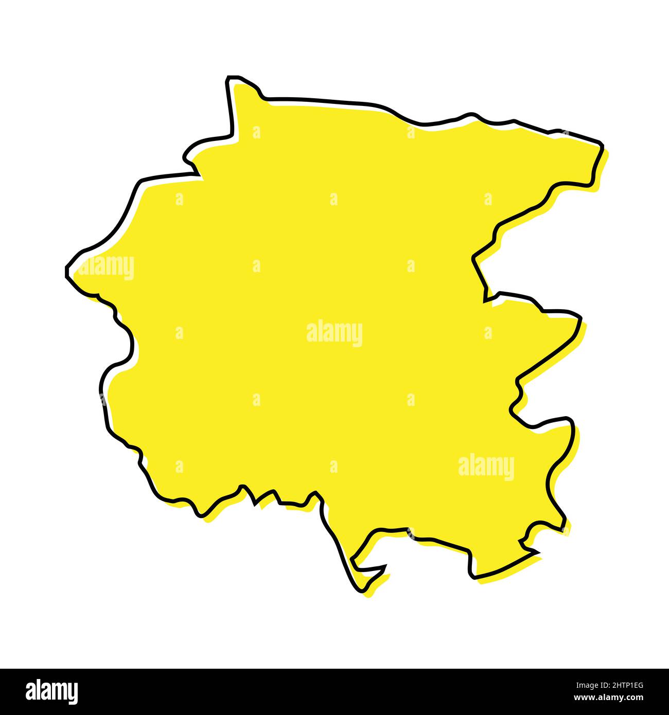 Mapa de Friuli Venezia Giulia es una región de Italia. Diseño estilizado de líneas mínimas Ilustración del Vector