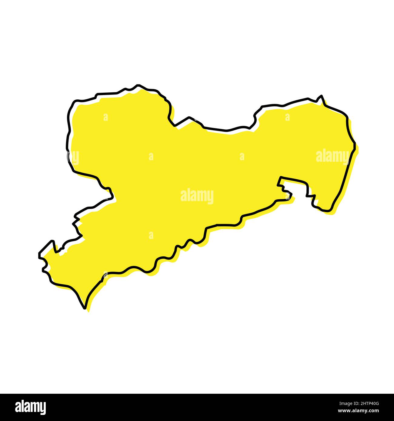 Mapa General Simple De Sajonia Es Un Estado De Alemania Diseño Estilizado De Líneas Mínimas 