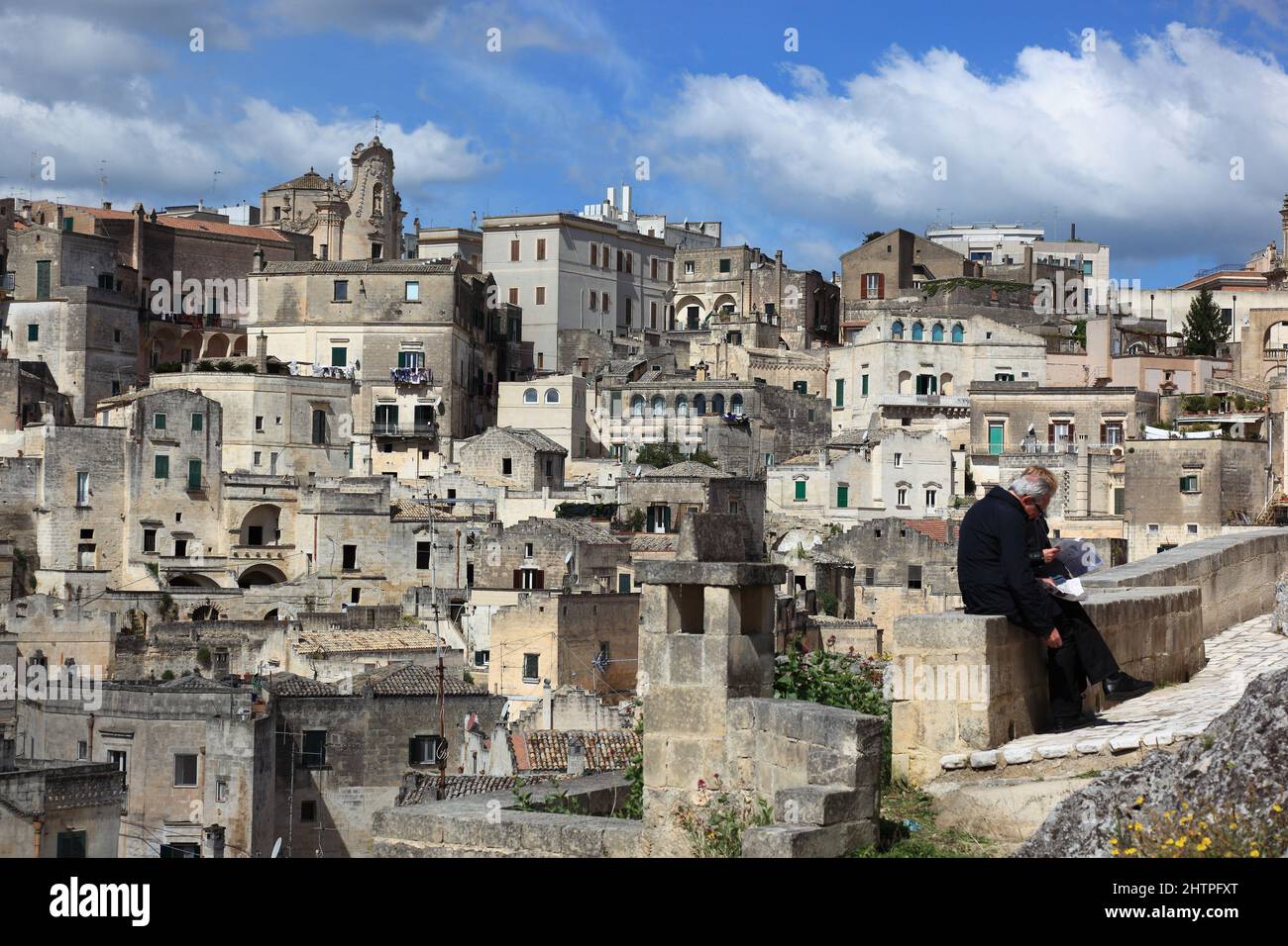 Matera, Basilikata, Italien, Altstadt, Sassi, Höhlensiedlungen Sassi di Matera, UNESCO Weltkulturerbe Foto de stock