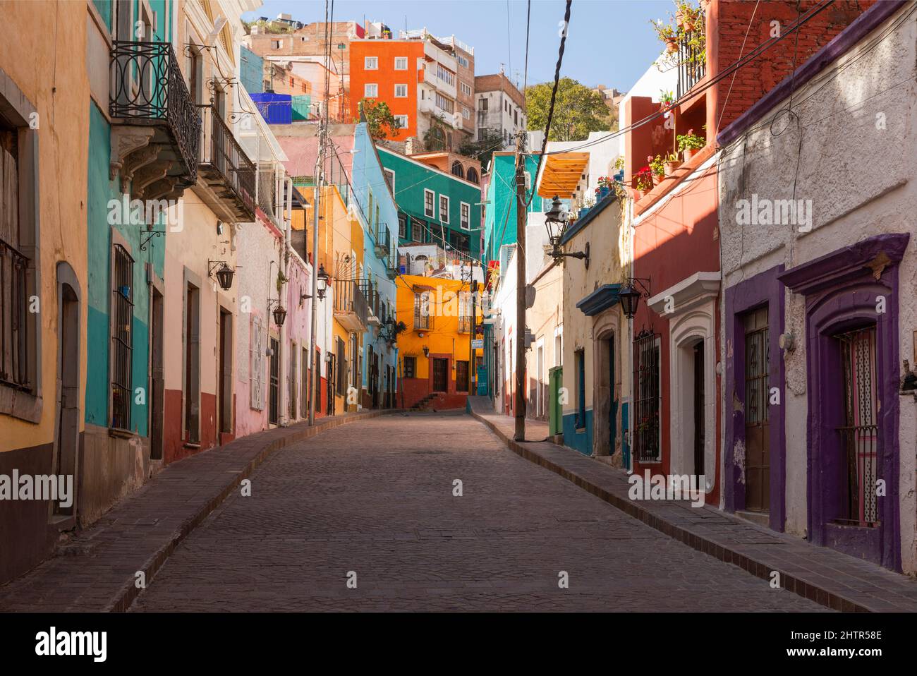 México, Estado de Guanajuato, Guanajuato, un colorido paisaje urbano de la ciudad colonial española Foto de stock