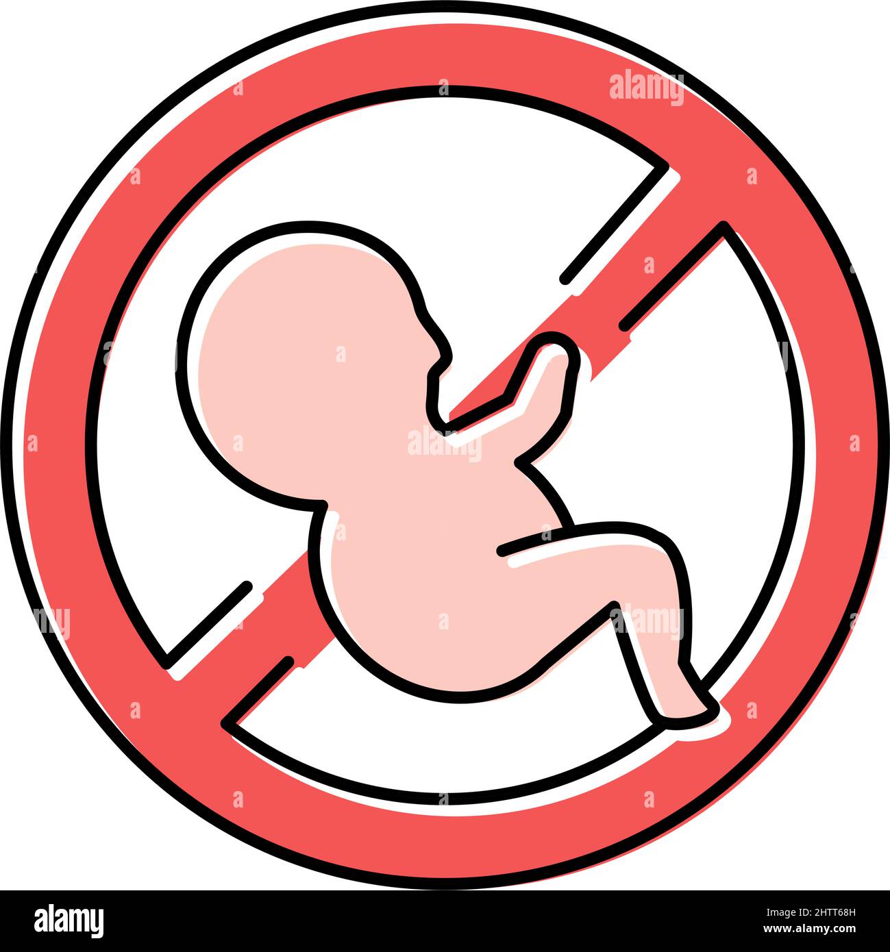 aborto procedimiento médico color icono vector ilustración Imagen