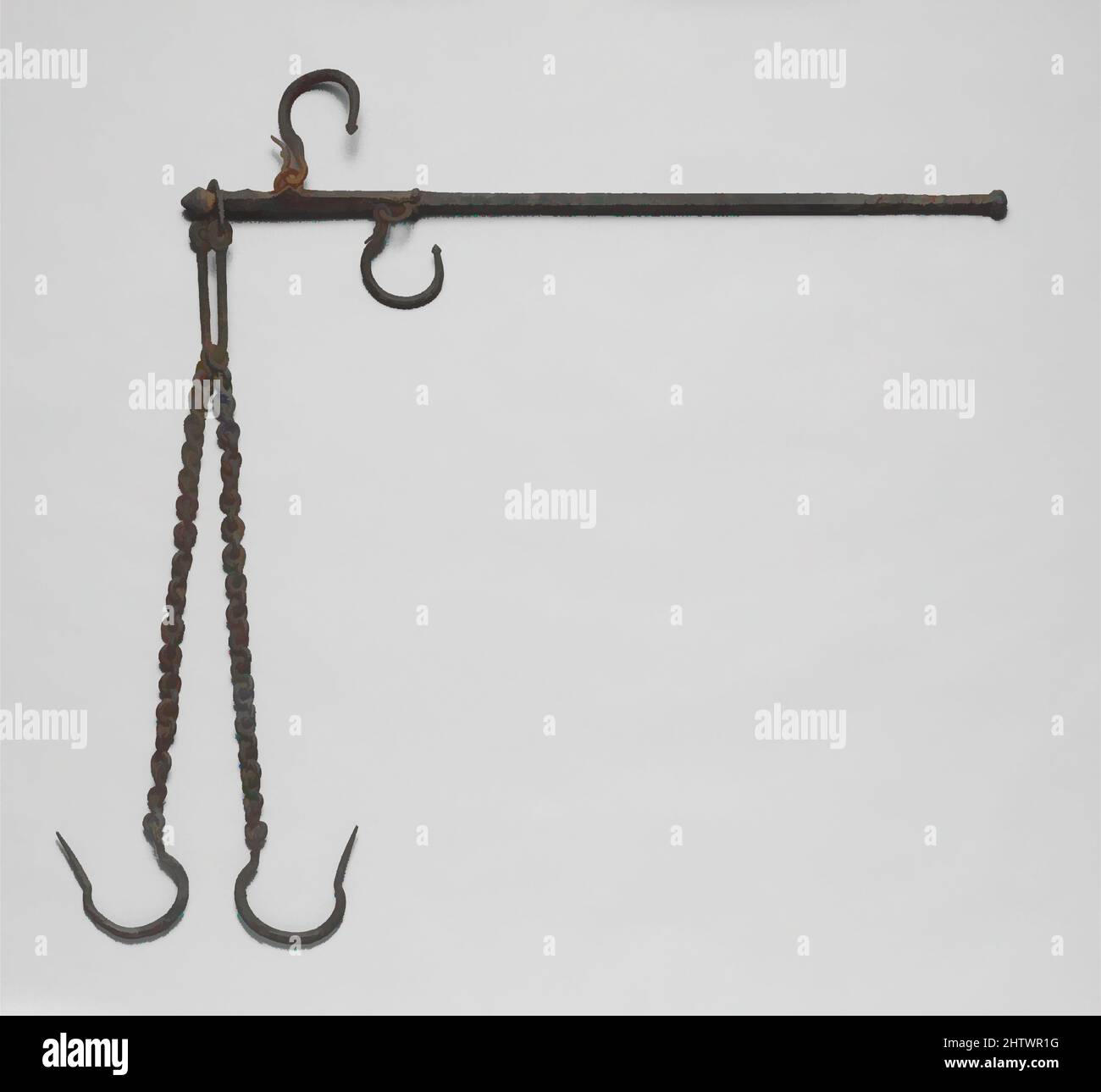 Bronze steelyard, Imperial, ca. 2nd4th century A.D., Roman, Bronze