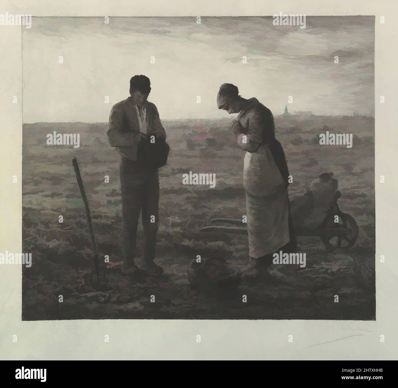 Arte inspirado en Angelus, 1881, Grabado sobre papel de paloma fino