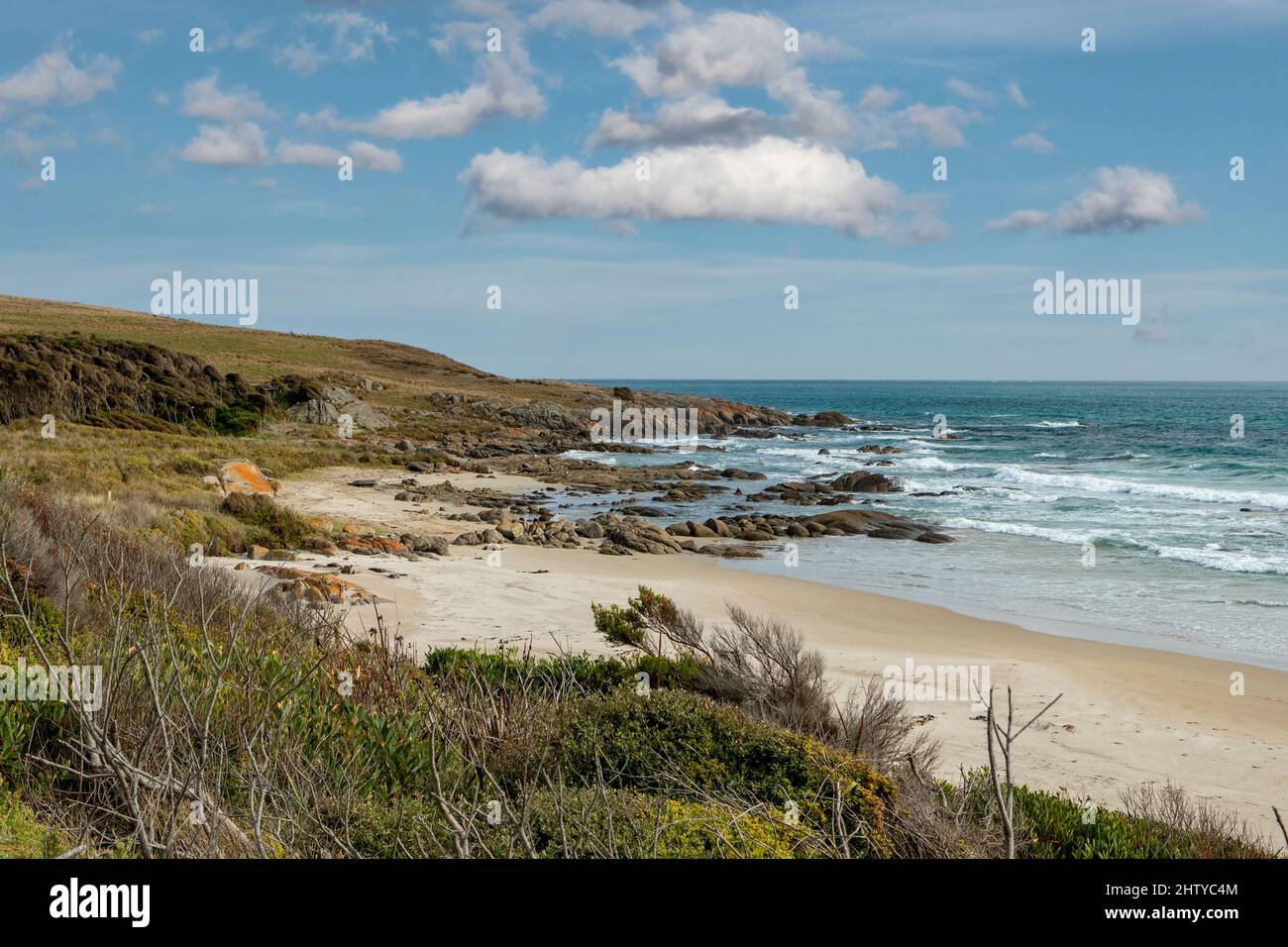 Playa en Declante Bay, King Island, Tasmania, Australia Foto de stock