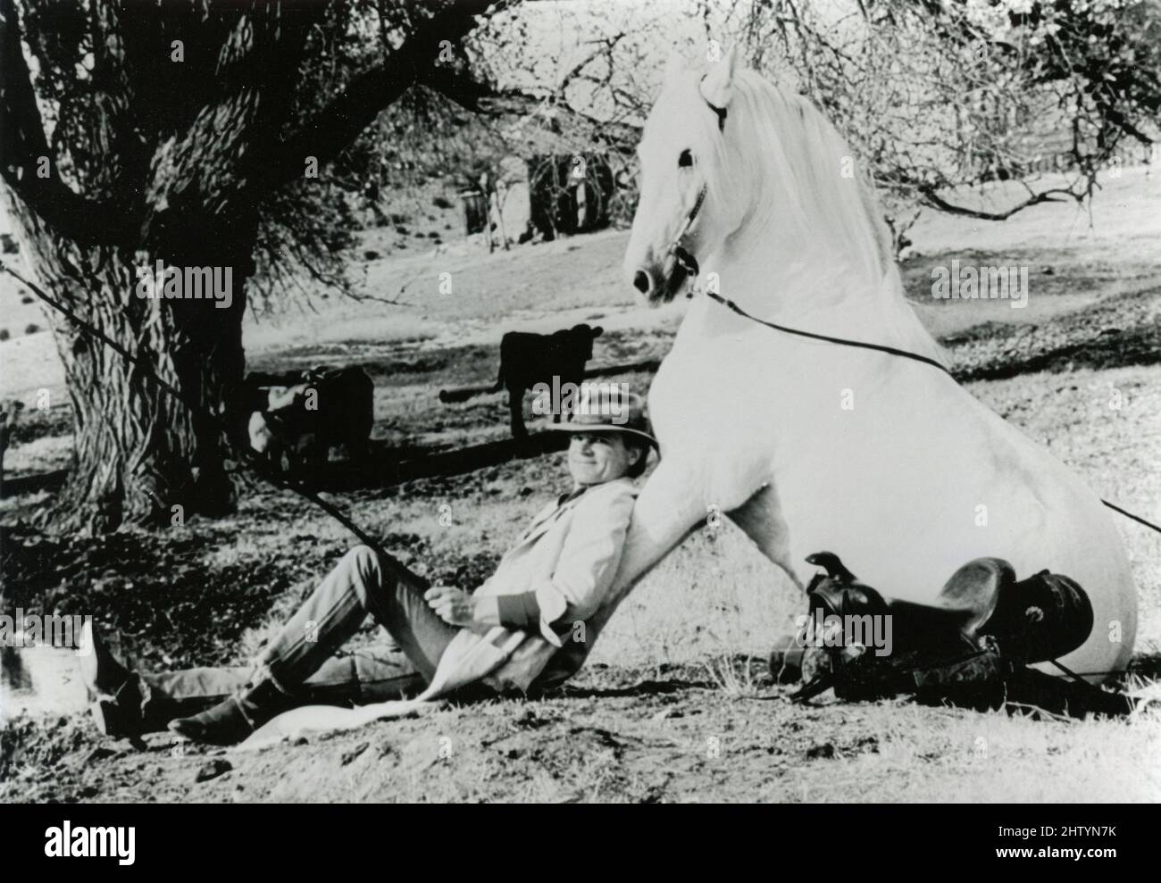 El actor italiano Terence Hill en la película Lucky Luke, EE.UU.Italia