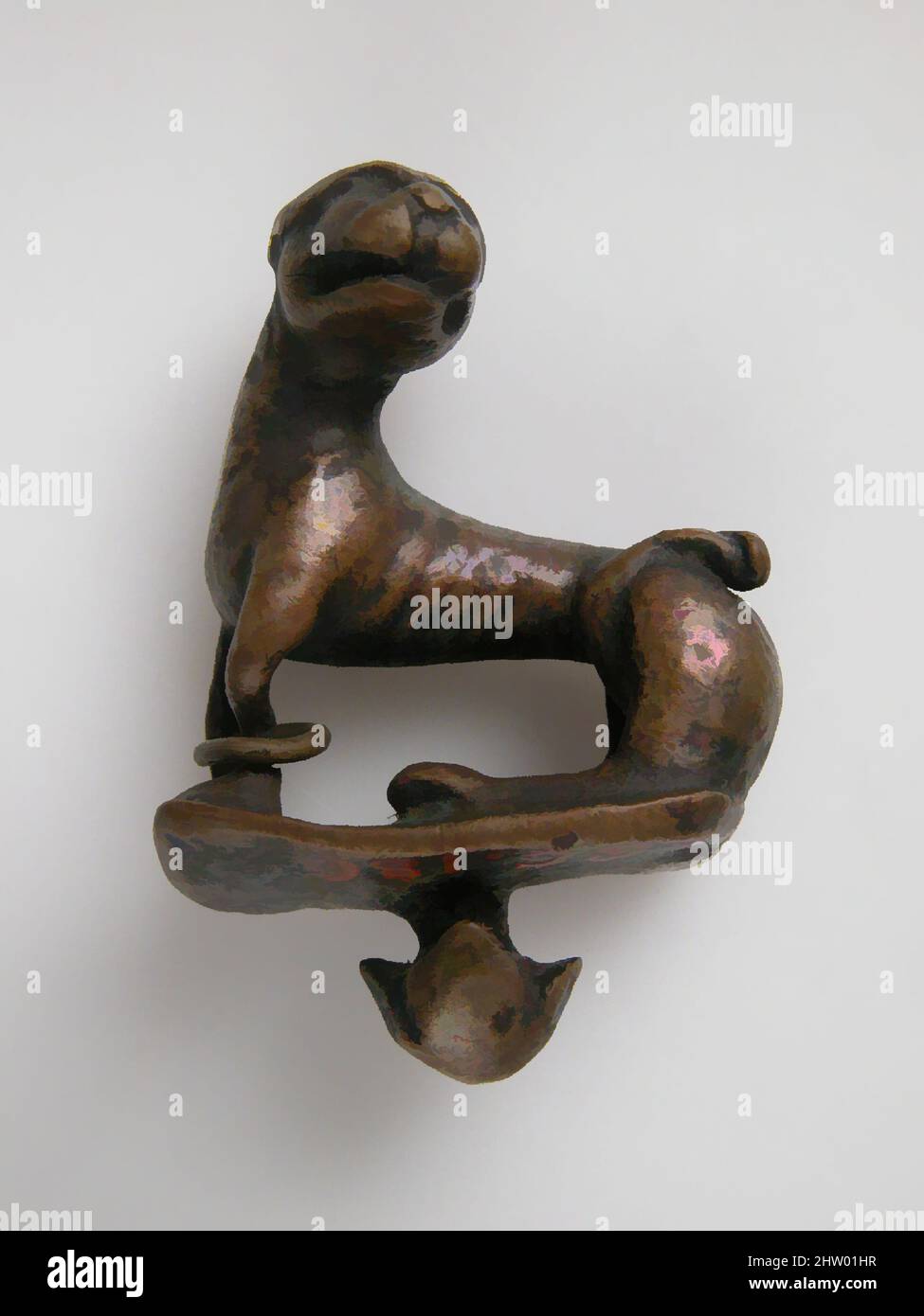 Arte inspirado en Lion, siglo 12th, Mosan o alemán, aleación de cobre, total: 1 3/8 x 1 pulg. (3,5 x 2,5 cm), aleación de metal-cobre, obras clásicas modernizadas por Artotop con un toque de modernidad. Formas, color y valor, atractivo impacto visual en el arte Emociones a través de la libertad de las obras de arte de una manera contemporánea. Un mensaje atemporal que busca una nueva dirección totalmente creativa. Artistas que se están volviendo al medio digital y creando el Artotop NFT Foto de stock