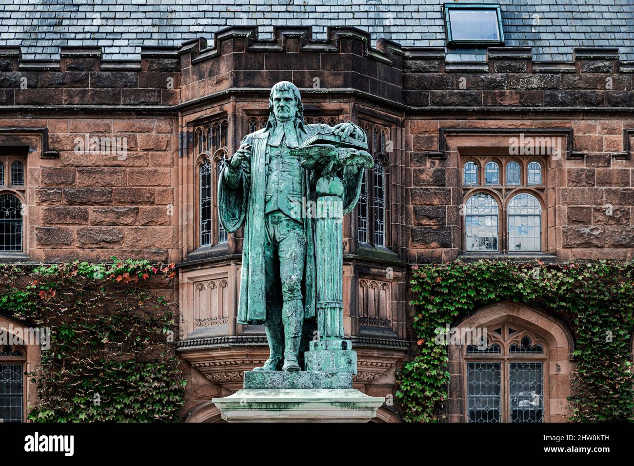 Estatua de John Witherspoon, Universidad de Princeton, New Jersy, Estados Unidos. Foto de stock