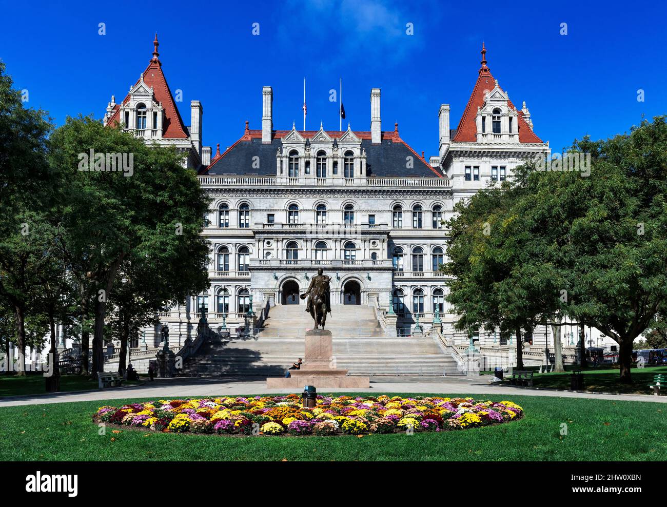 El edificio del Capitolio del Estado de Nueva York, Albany. Nueva York, Estados Unidos. Foto de stock