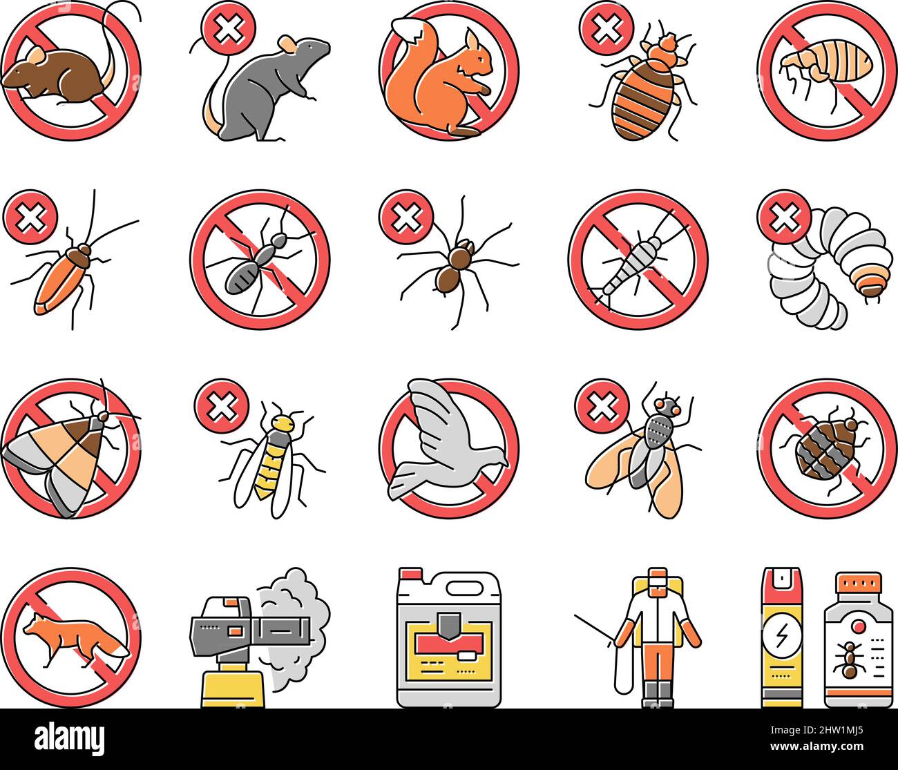 Iconos De Tratamiento Del Servicio De Control De Plagas Set Vector Imagen Vector De Stock Alamy 4969