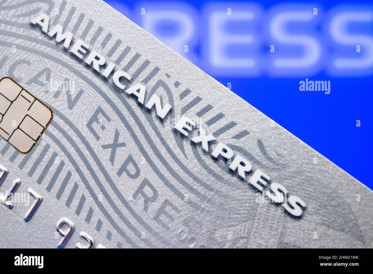 Una tarjeta de crédito American Express Foto de stock