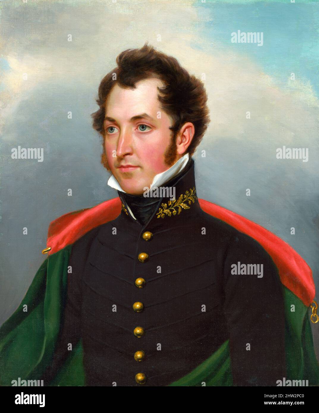 Retrato del oficial de artillería estadounidense, mayor Samuel B. Ringgold (1796-1846) por John Vanderlyn, óleo sobre lienzo, c. 1825 Foto de stock