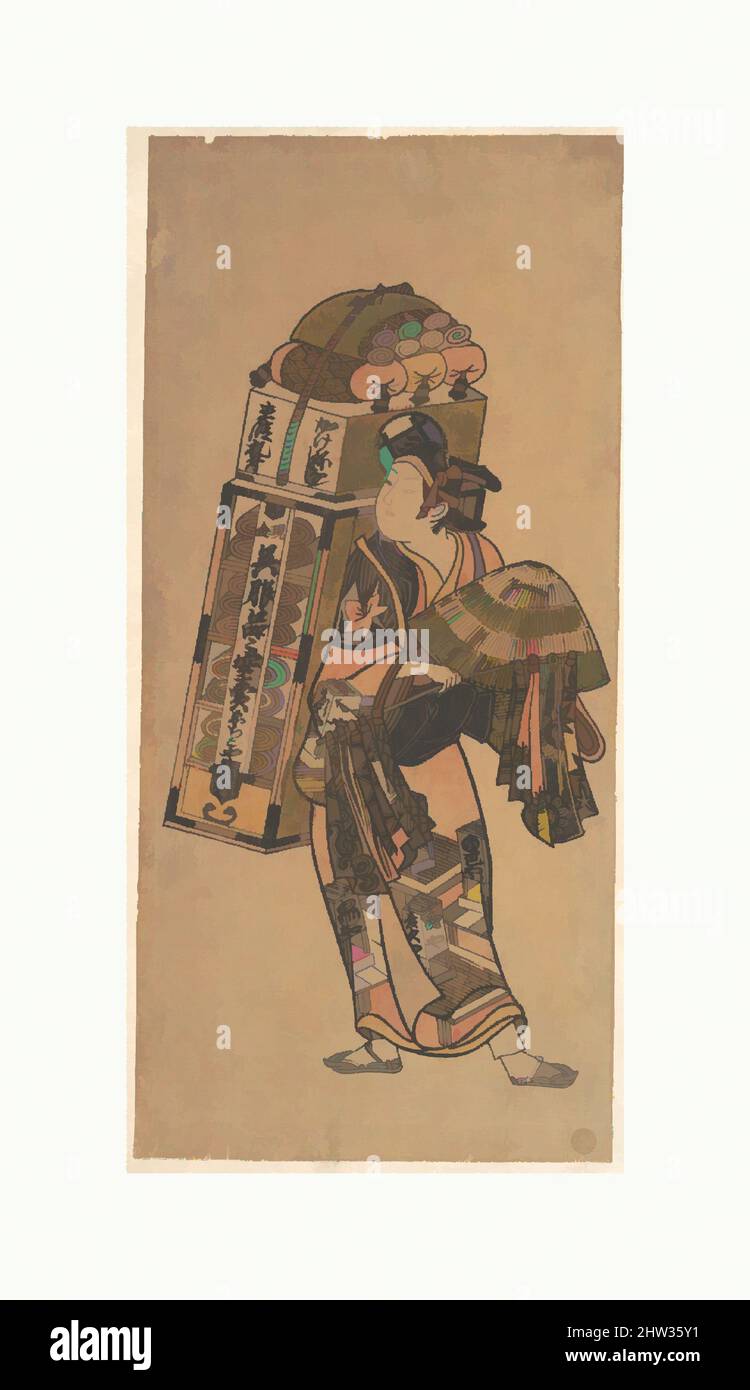 Arte inspirado por Actor (no identificado) como Peddler de Productos Secos, Edo Period (1615–1868), ca. 1728, Japón, estampado de bloques de madera policromada; tinta y color sobre papel (Urushi-e), total: 13 x 6in. (33 x 15,2cm), Impresiones, Okumura Toshinobu (ca. Activa 1725–1750, Obras clásicas modernizadas por Artotop con un toque de modernidad. Formas, color y valor, atractivo impacto visual en el arte Emociones a través de la libertad de las obras de arte de una manera contemporánea. Un mensaje atemporal que busca una nueva dirección totalmente creativa. Artistas que se están volviendo al medio digital y creando el Artotop NFT Foto de stock