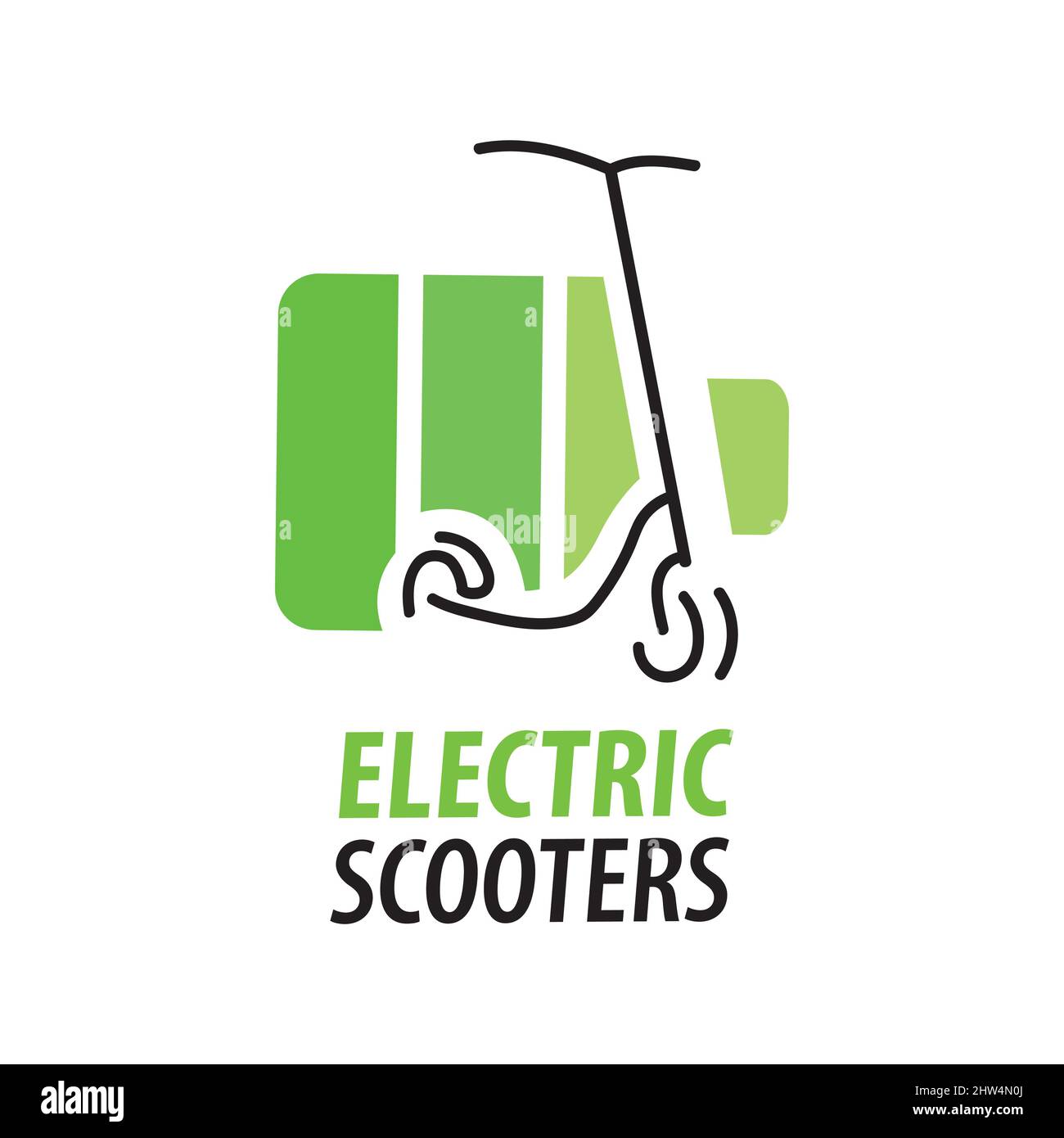 Logotipo vectorial del servicio de alquiler de scooter eléctrico Ilustración del Vector