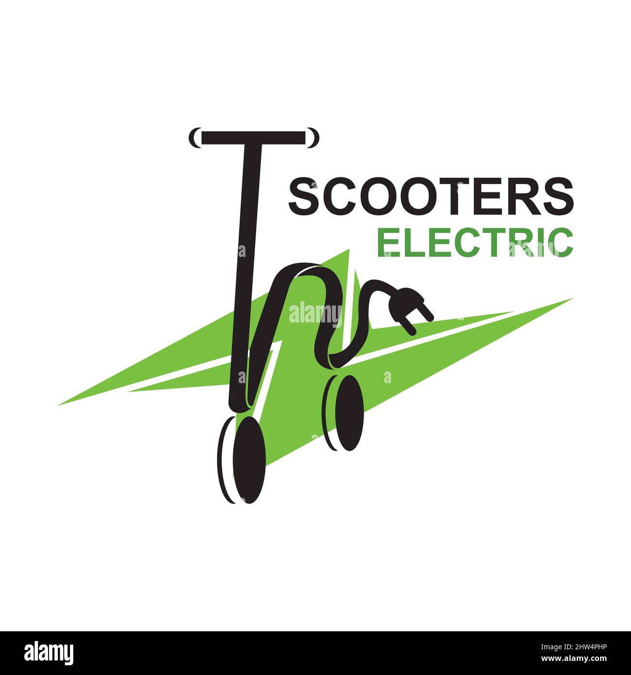Logotipo vectorial del servicio de alquiler de scooter eléctrico Ilustración del Vector