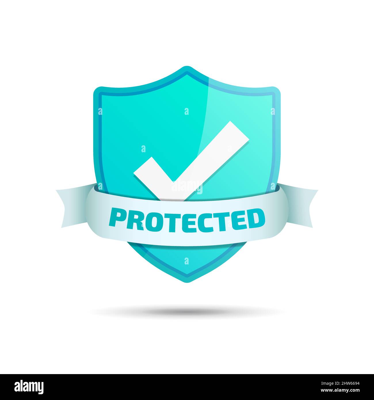 Etiqueta de seguridad Protected Shield for Medical and Computing Ilustración del Vector