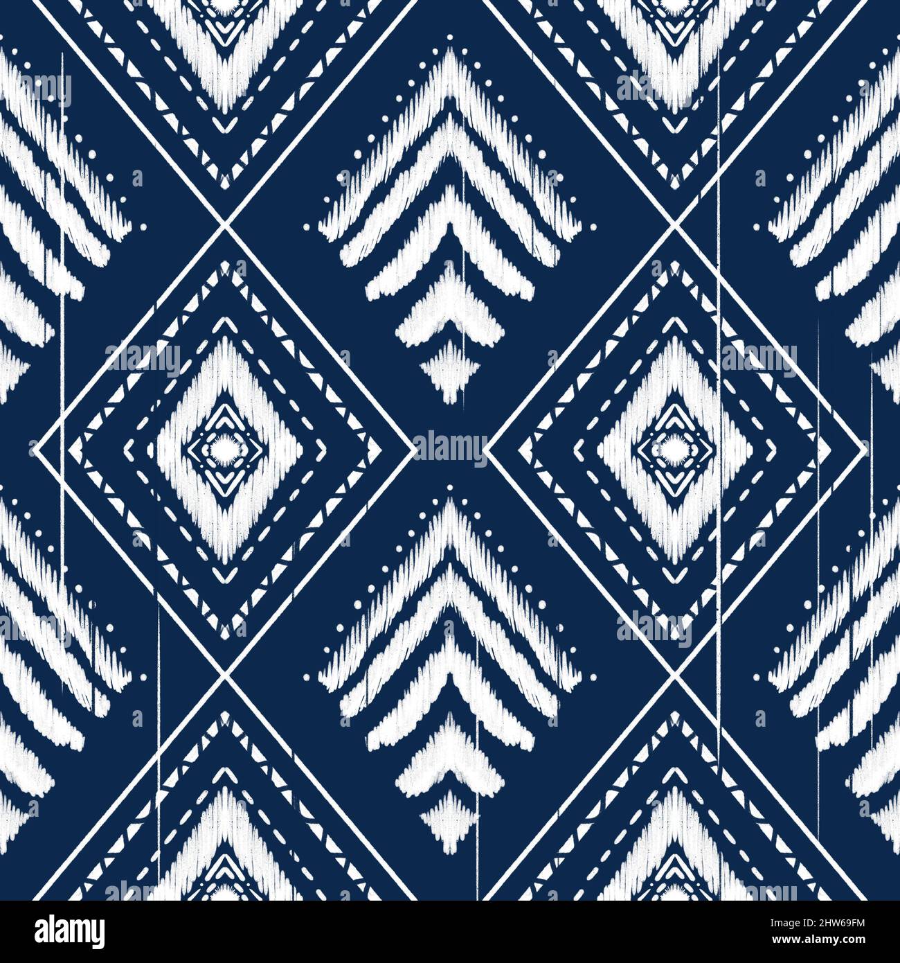 Diamante blanco sobre azul índigo. Diseño tradicional étnico oriental  geométrico para fondo, alfombra, papel pintado, ropa, envoltorio, batik,  tela, eneldo Fotografía de stock - Alamy