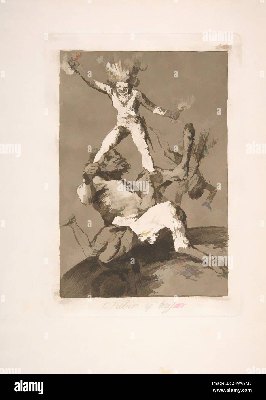 Arte inspirado en la Placa 56 de 'Los Caprichos': Subir y caer (Subir y bajar.), 1799, aguatinado y bruñido, Plato: 8 7/16 x 5 7/8 in. (21,4 x 14,9 cm), Impresiones, Goya (Francisco de Goya y Lucientes) (Español, Fuendetodos 1746–1828 Burdeos, Obras clásicas modernizadas por Artótop con un toque de modernidad. Formas, color y valor, atractivo impacto visual en el arte Emociones a través de la libertad de las obras de arte de una manera contemporánea. Un mensaje atemporal que busca una nueva dirección totalmente creativa. Artistas que se están volviendo al medio digital y creando el Artotop NFT Foto de stock