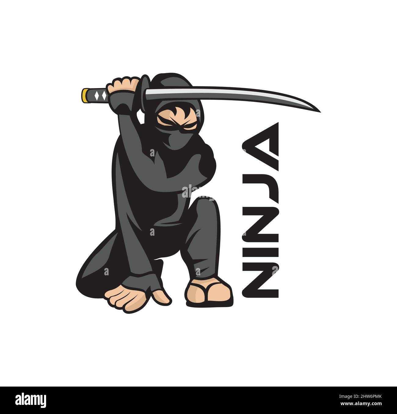 Ilustração do vetor dos desenhos animados ninja cartazes para a parede •  posters ninja, samurai, discrição