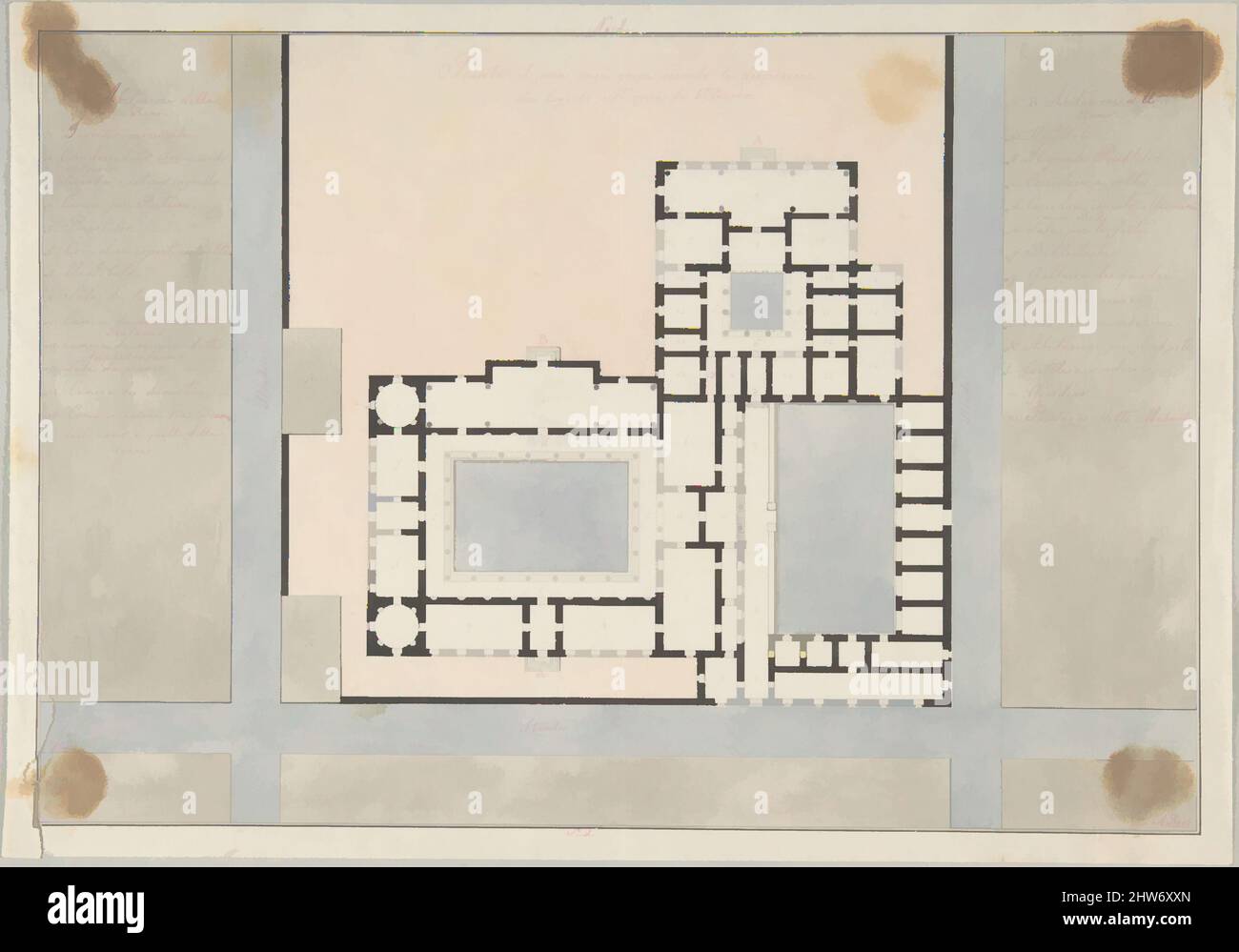 Arte inspirado en el plan de una casa griega, 1800–1900, pluma y acuarela, 6-3/8 x 9-1/4 pulgadas, dibujos, Anónimo, italiano, siglo 19th, Obras clásicas modernizadas por Artotop con un toque de modernidad. Formas, color y valor, atractivo impacto visual en el arte Emociones a través de la libertad de las obras de arte de una manera contemporánea. Un mensaje atemporal que busca una nueva dirección totalmente creativa. Artistas que se están volviendo al medio digital y creando el Artotop NFT Foto de stock