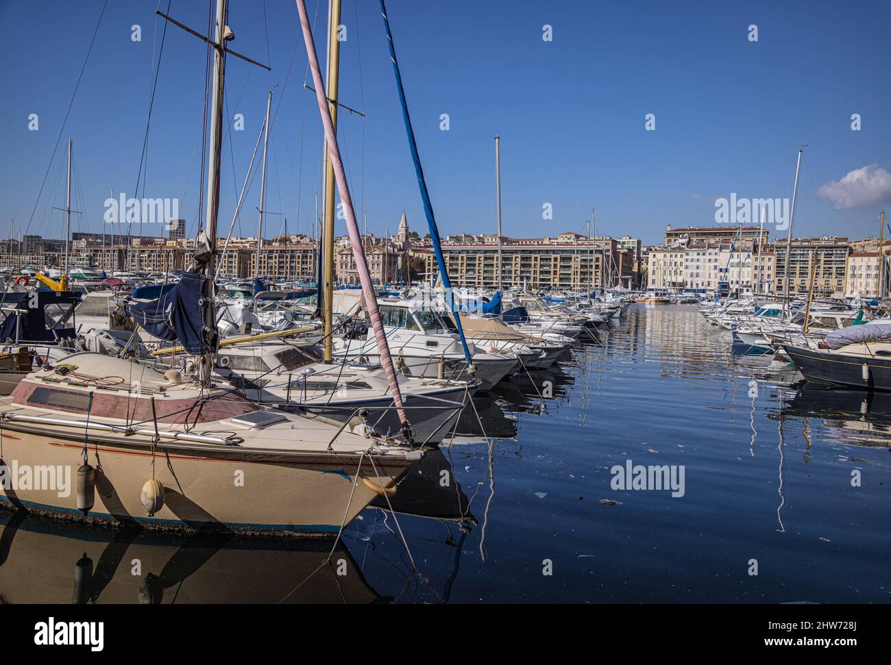 El Puerto Viejo / Puerto Viejo, Marsella, Francia Foto de stock