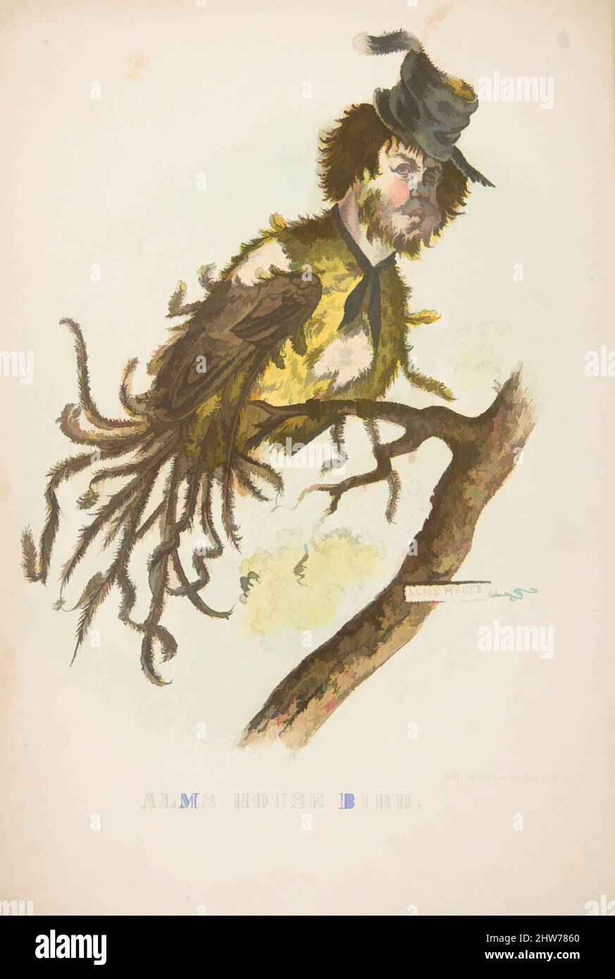 Arte inspirado por Alms House Bird, de la Historia Natural Comica de la Raza Humana, 1851, Litografía de color con acuarela y goma, lámina: 10 13/16 x 7 1/16 pulg. (27,4 x 18 cm), Impresiones, Henry Louis Stephens (American, Philadelphia, Pennsylvania 1824–1882 Bayonne, Nueva Jersey, Obras clásicas modernizadas por Artótop con un toque de modernidad. Formas, color y valor, atractivo impacto visual en el arte Emociones a través de la libertad de las obras de arte de una manera contemporánea. Un mensaje atemporal que busca una nueva dirección totalmente creativa. Artistas que se están volviendo al medio digital y creando el Artotop NFT Foto de stock