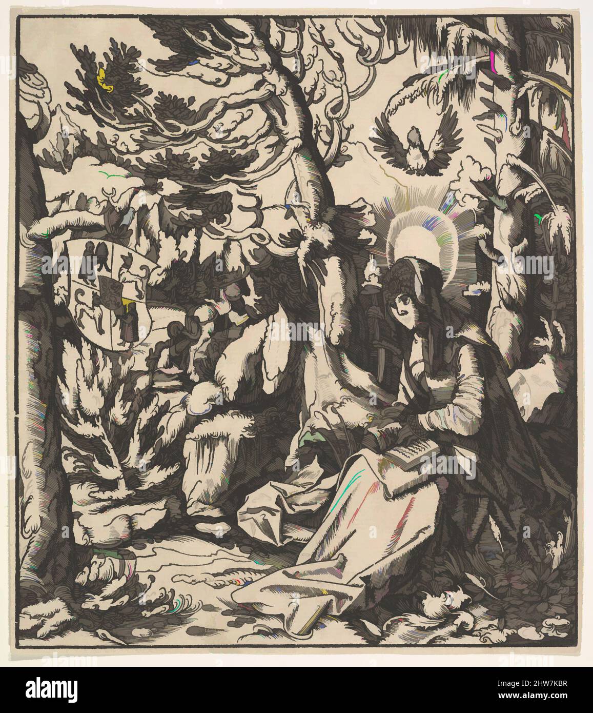 Arte inspirado en Santa ITA (de Toggenburg), de los santos Habsburgo, 1516–18, corte en madera, hoja: 9 5/8 x 8 9/16 pulg. (24,4 x 21,7 cm), grabados, Leonhard Beck (alemán, 1480–1542, obras clásicas modernizadas por Artotop con un toque de modernidad. Formas, color y valor, atractivo impacto visual en el arte Emociones a través de la libertad de las obras de arte de una manera contemporánea. Un mensaje atemporal que busca una nueva dirección totalmente creativa. Artistas que se están volviendo al medio digital y creando el Artotop NFT Foto de stock