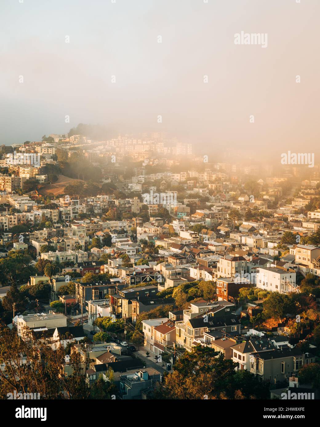 Vista maestra desde el Parque Corona Heights, en San Francisco, California Foto de stock