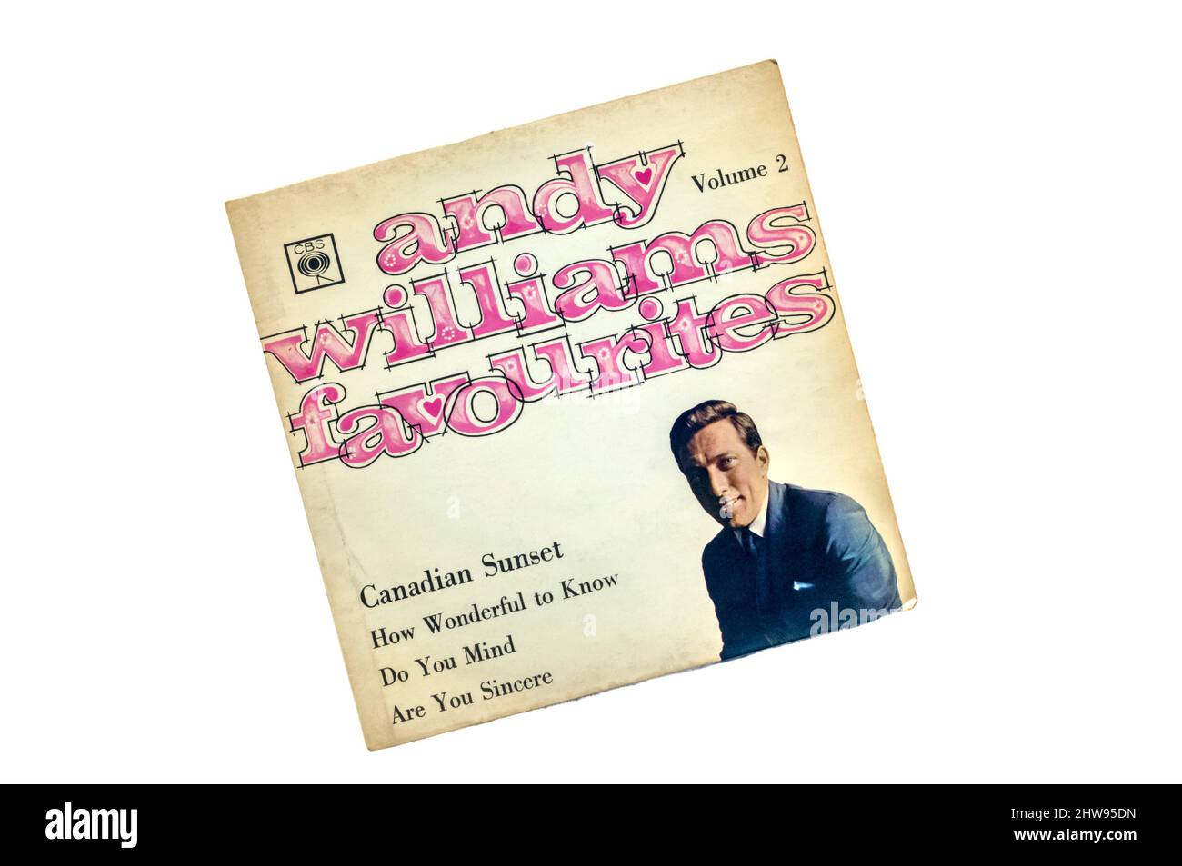 EP Andy Williams Favorites Volumen 2 lanzado en 1965 por CBS. Foto de stock