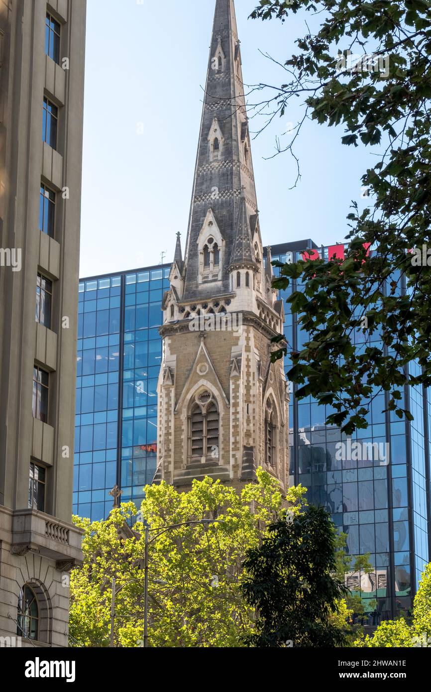 Iglesia de Escocia en el centro de Melbourne. Victoria, Australia. Foto de stock