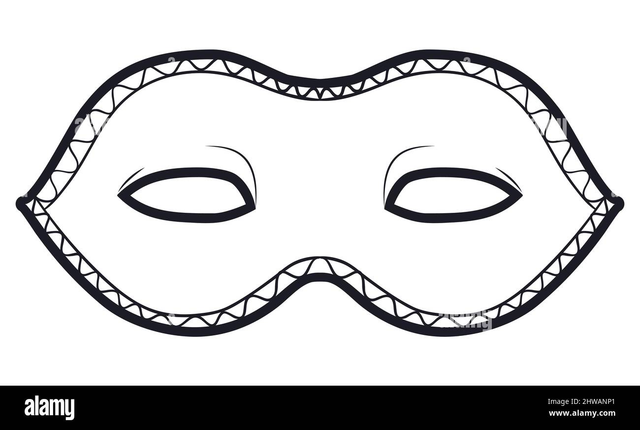 Diseño de máscara Colombina tradicional para el Carnaval Veneciano en  contornos para colorear Imagen Vector de stock - Alamy
