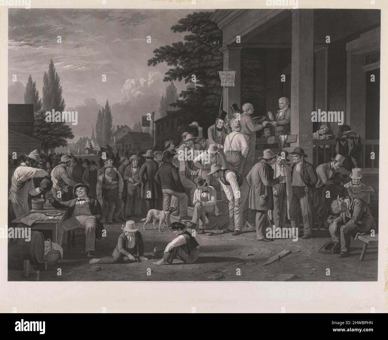 La Elección del Condado. Artista: John Sartain, norteamericano, nacido en Gran Bretaña, 1808–1897After: George Caleb Bingham, norteamericano, 1811–1879 Foto de stock