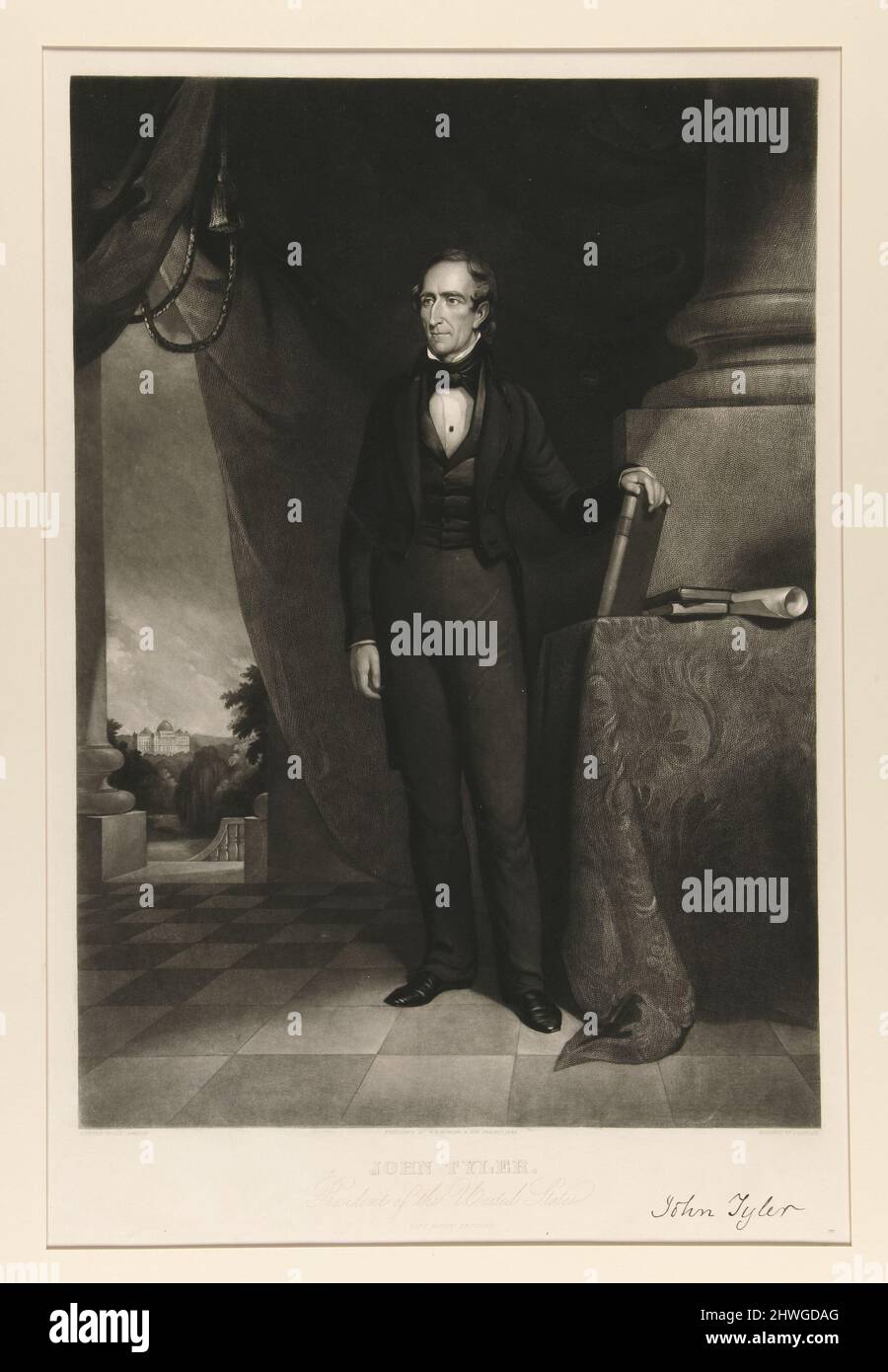 John Tyler. Artista: John Sartain, norteamericano, nacido en Gran Bretaña, 1808–1897After: James Reid Lambdin, norteamericano, 1807–1889 Foto de stock