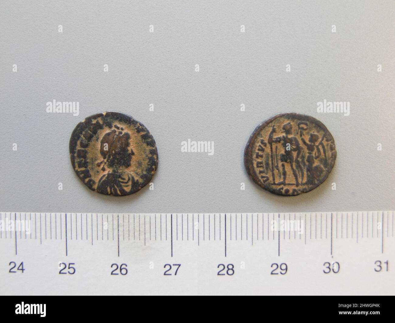 1 Nummo de Arcadio, Emperador del Imperio Romano de Constantinopla