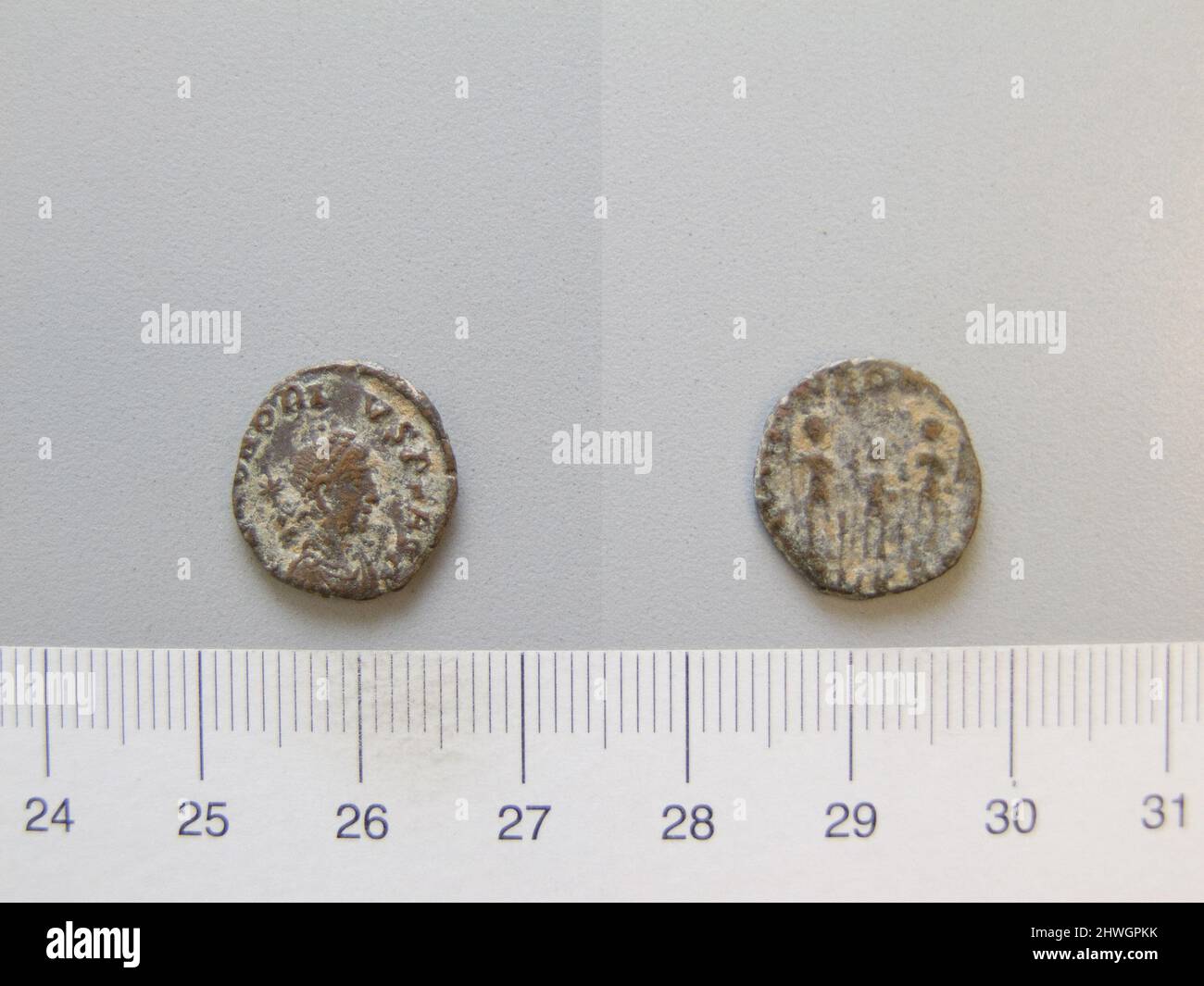 1 Nummo de Honorio, Flavio, Emperador de Roma de Ciricus. Gobernante