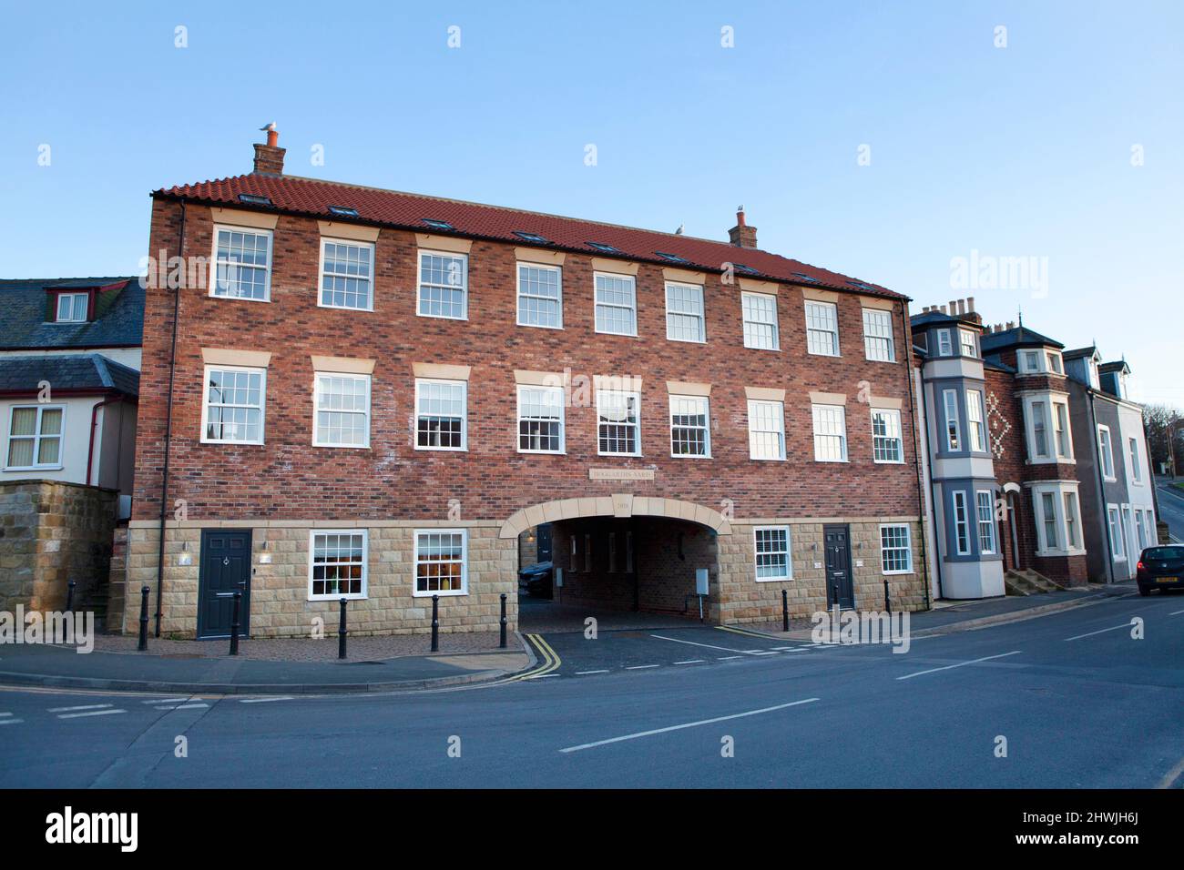 Hoggarths Yard Appartments Situado en Spital Bridge en Whitby, North Yorkshire Foto de stock