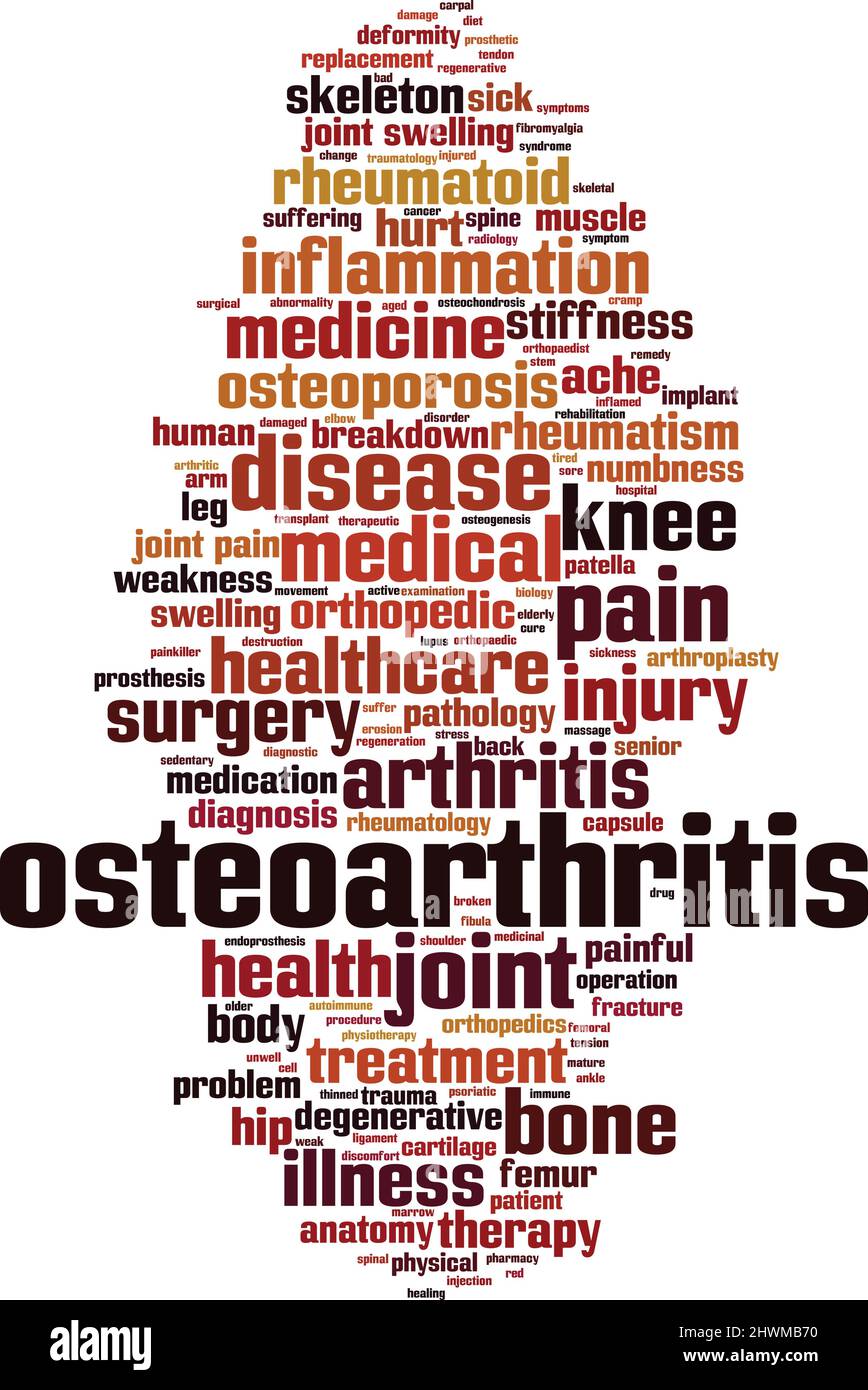 Concepto de nube de la palabra de la osteoartritis. Collage hecho de palabras sobre osteoartritis. Ilustración vectorial Ilustración del Vector