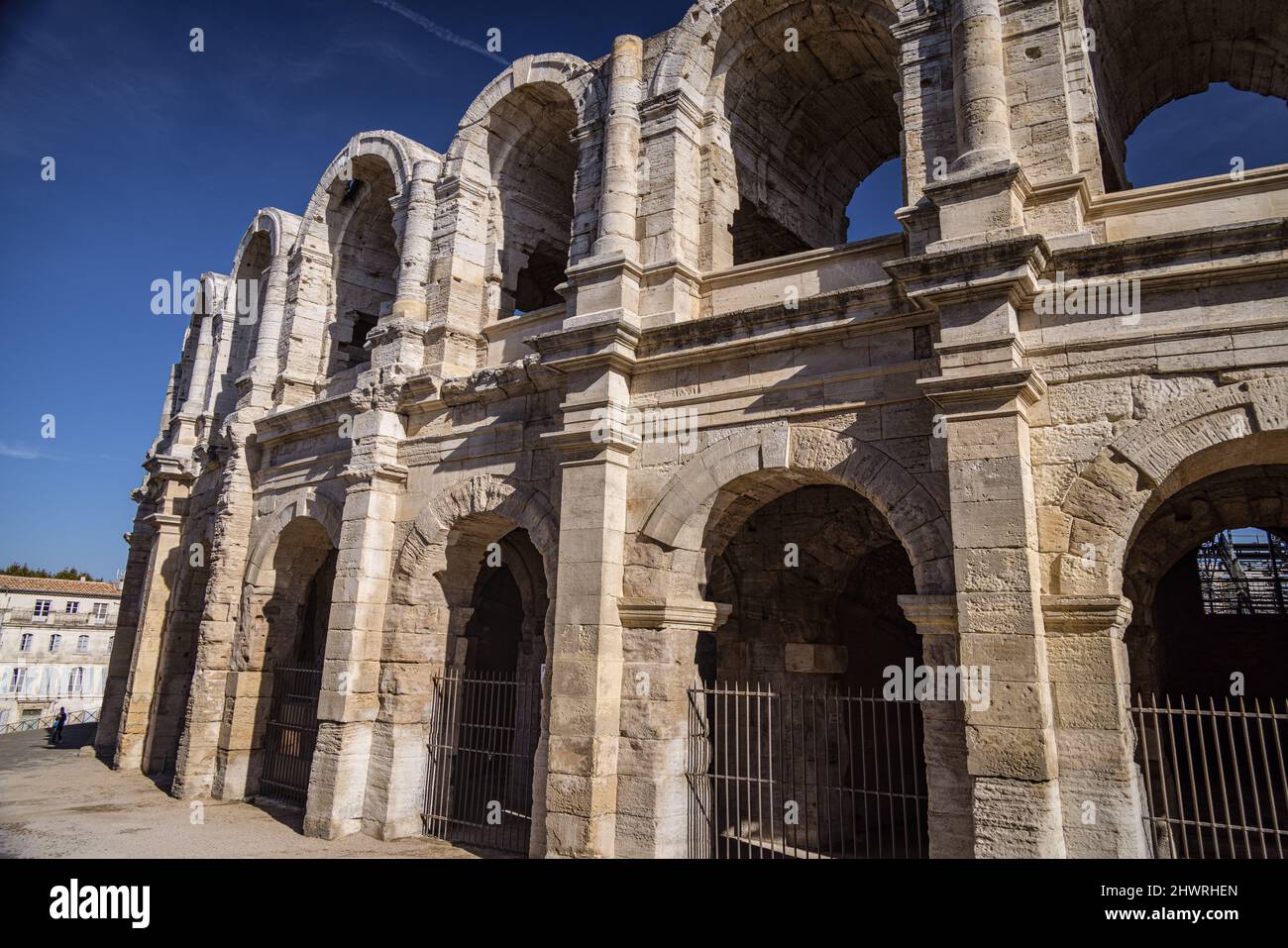Anfiteatro de Arles (Les Arenes), Arles, Provenza, Francia Foto de stock