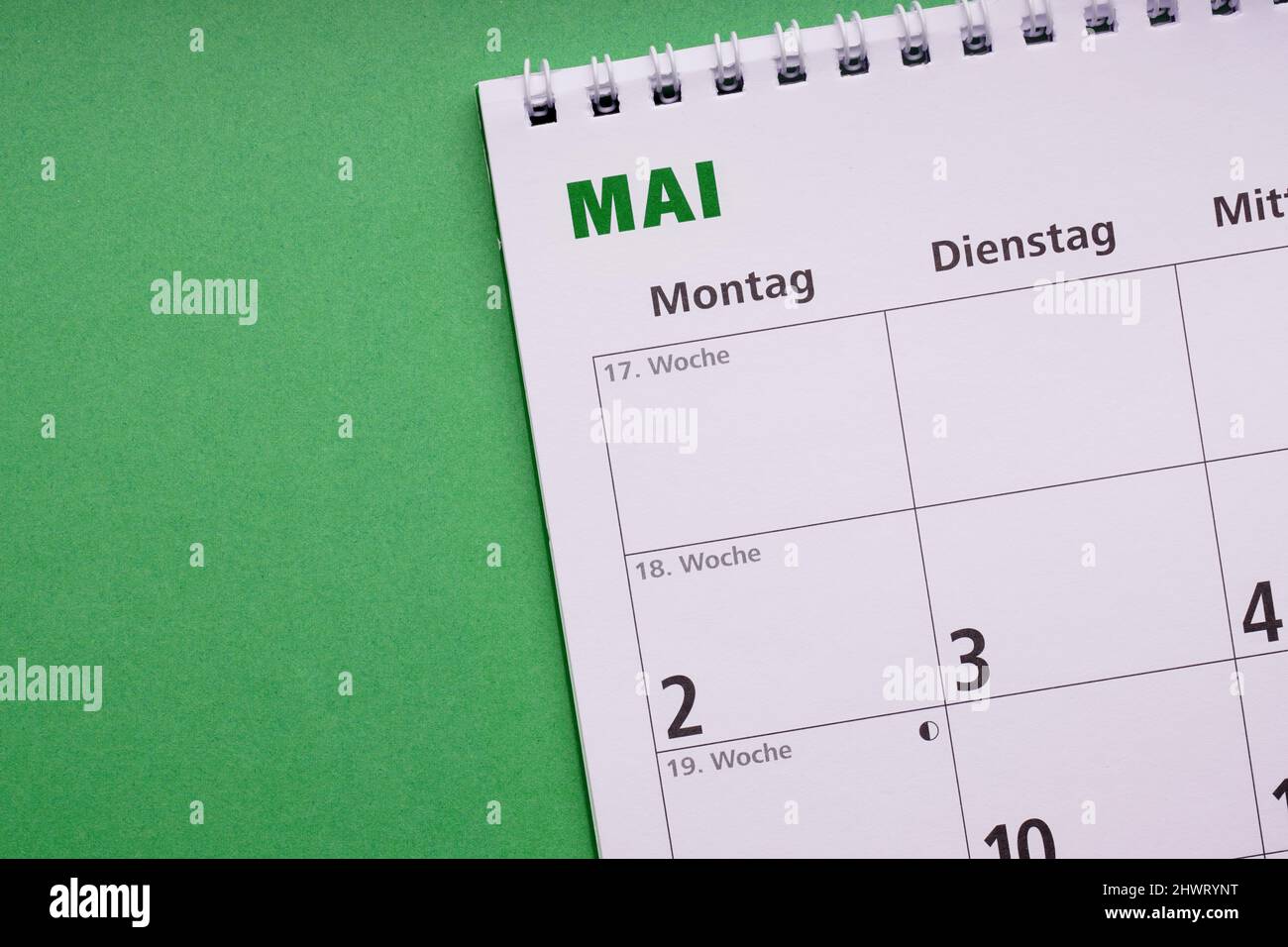 calendario alemán o planificador mensual para mayo Foto de stock