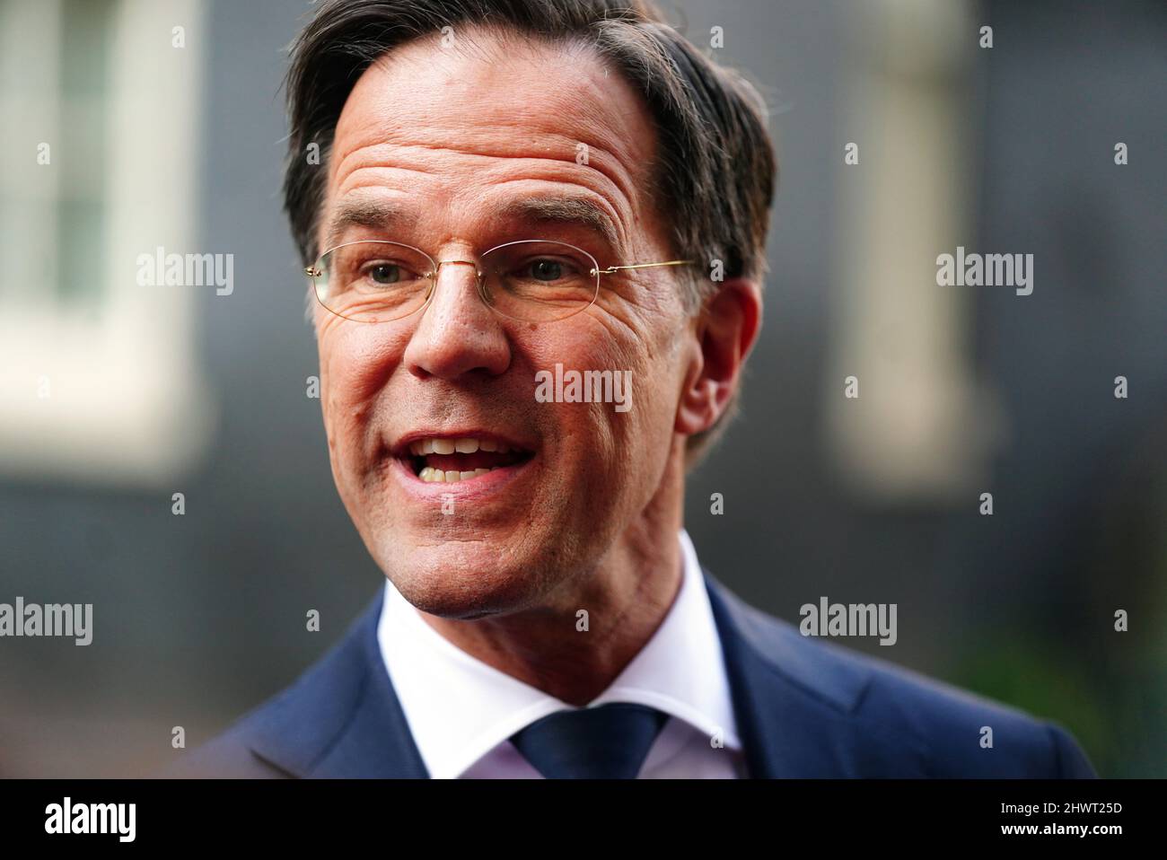 El primer ministro holandés, Mark Rutte, habla con los medios de comunicación en Downing Street El primer ministro holandés, Mark Rutte, habla con los medios de comunicación en Downing Street