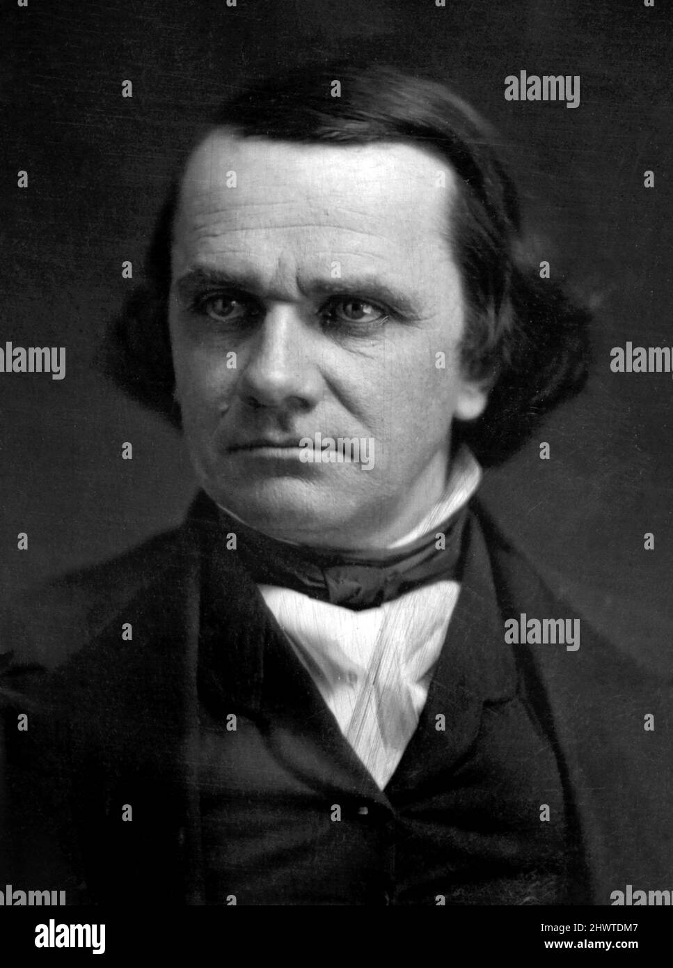 Retrato del político estadounidense y candidato presidencial demcrático, Stephen A Douglas (1813-1861) por Matthew Brady, c. 1850-52 Foto de stock