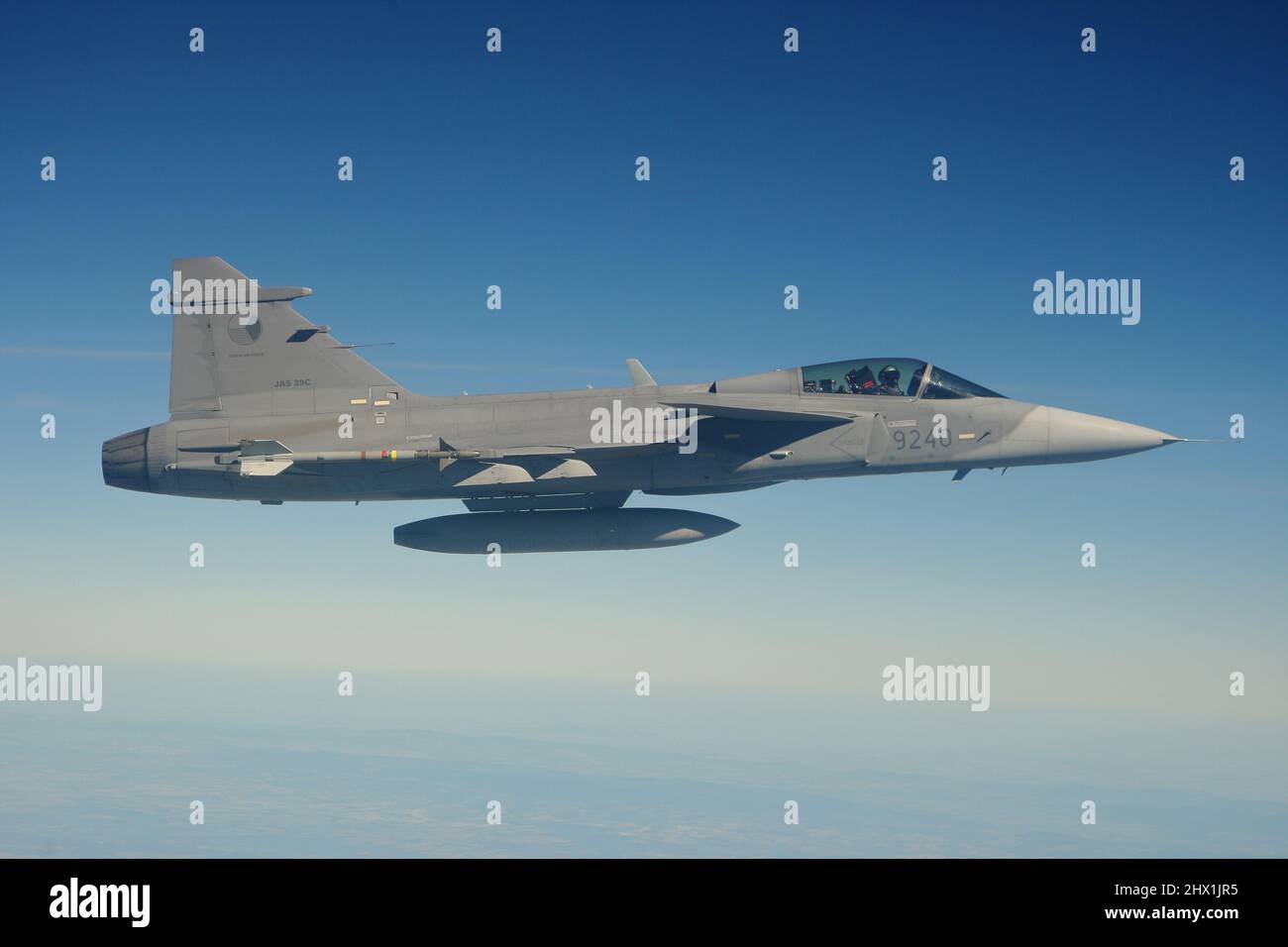 Luchadores de defensa aérea durante una sesión de fotos aire a aire (QRA) Foto de stock
