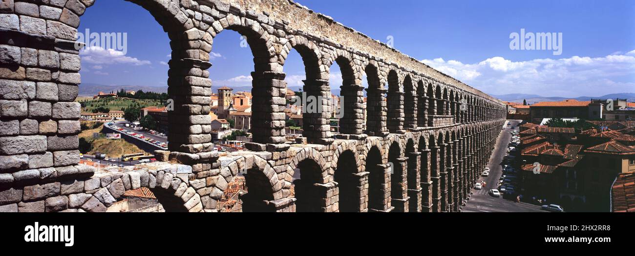 Acueducto romano.Segovia. España. Foto de stock