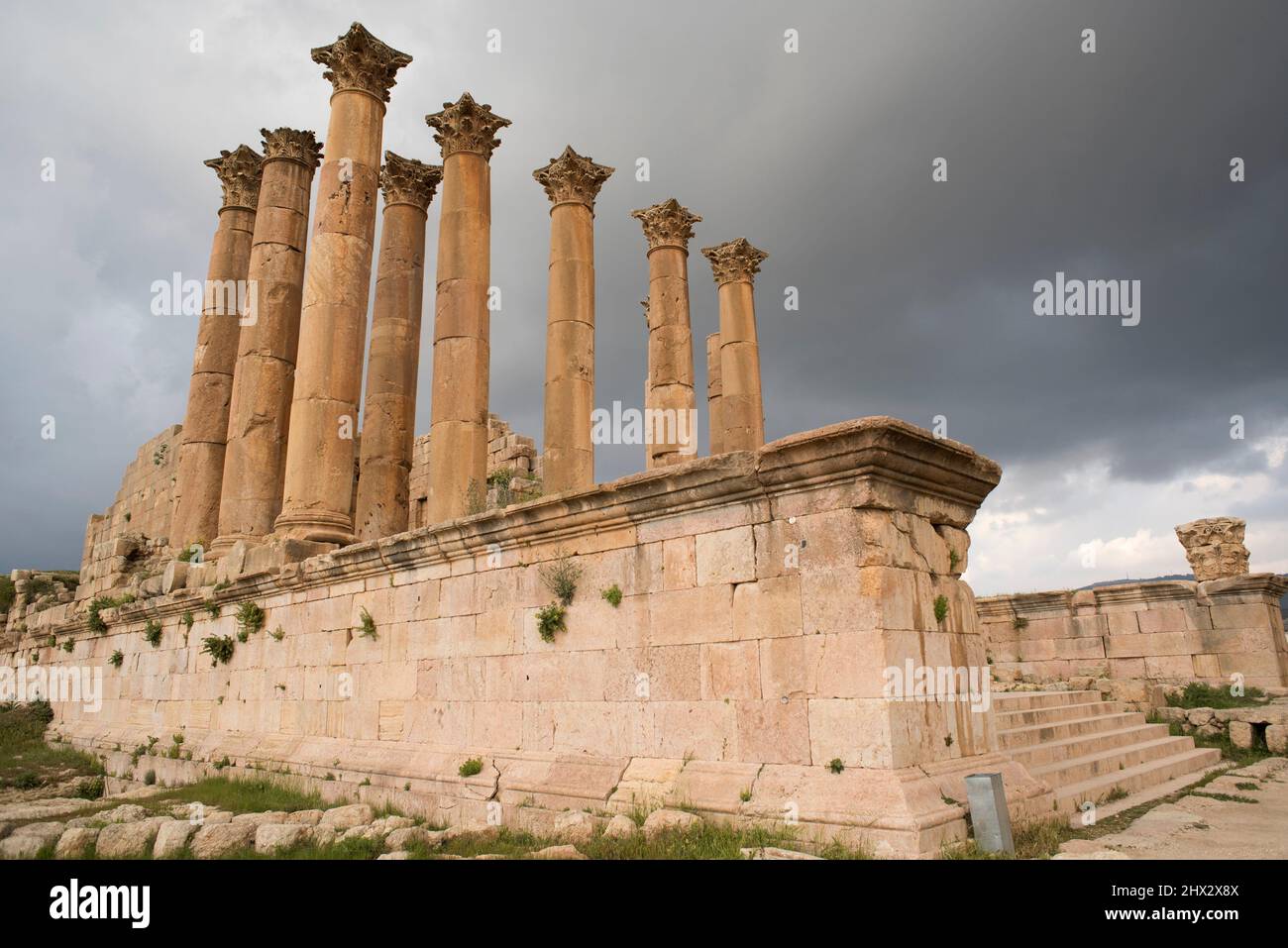 Jerash, Templo de Artemis (siglo 2th). Jordania. Foto de stock